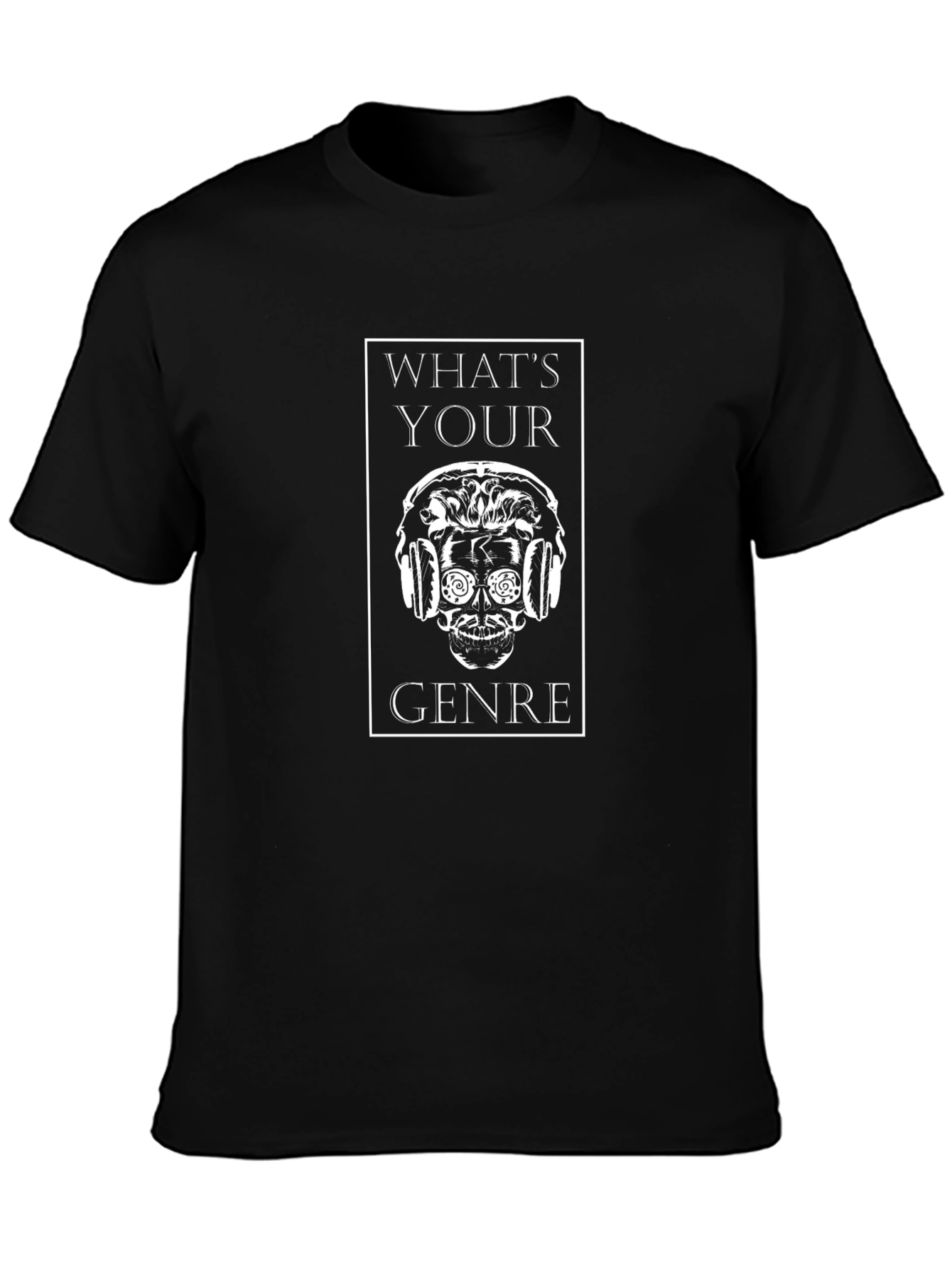 Whats Your Genre Skull Graphic Tee