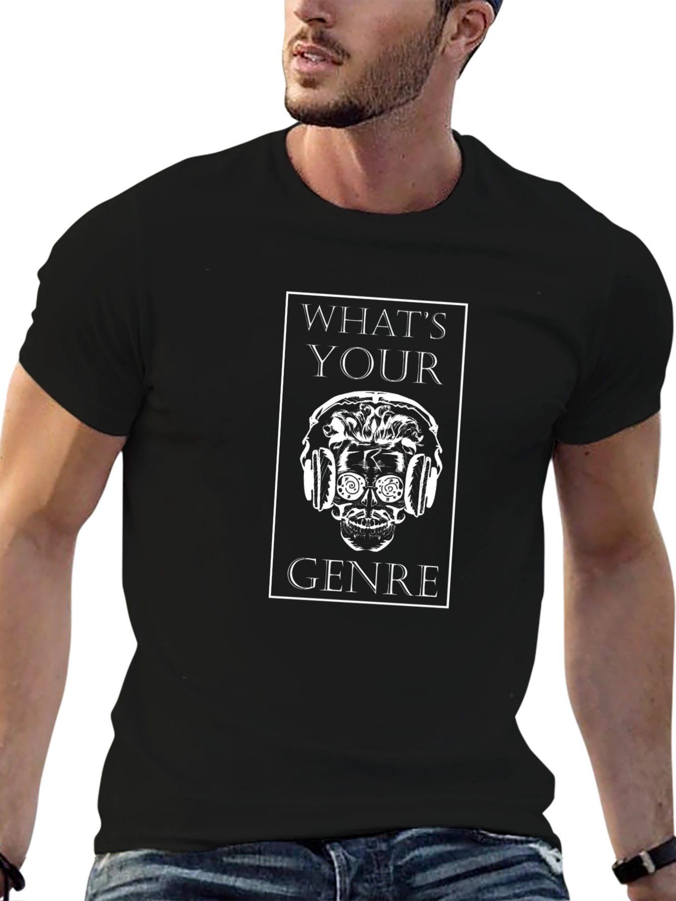 Whats Your Genre Skull Graphic Tee