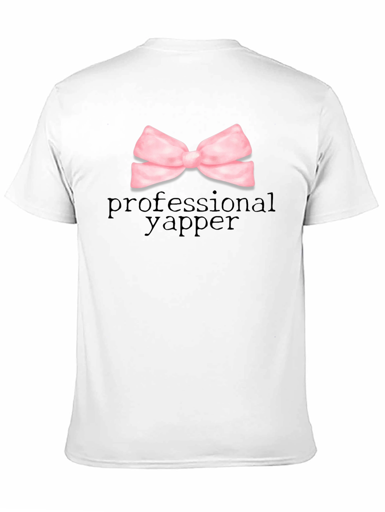 Professional Yapper Black T-Shirt with Pink Bow