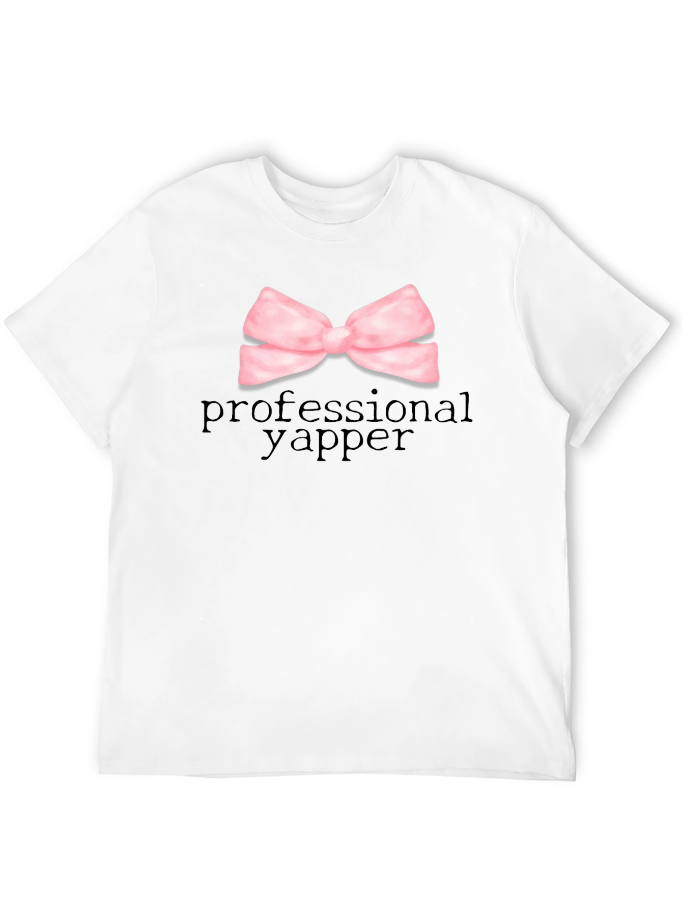 Professional Yapper Black T-Shirt with Pink Bow