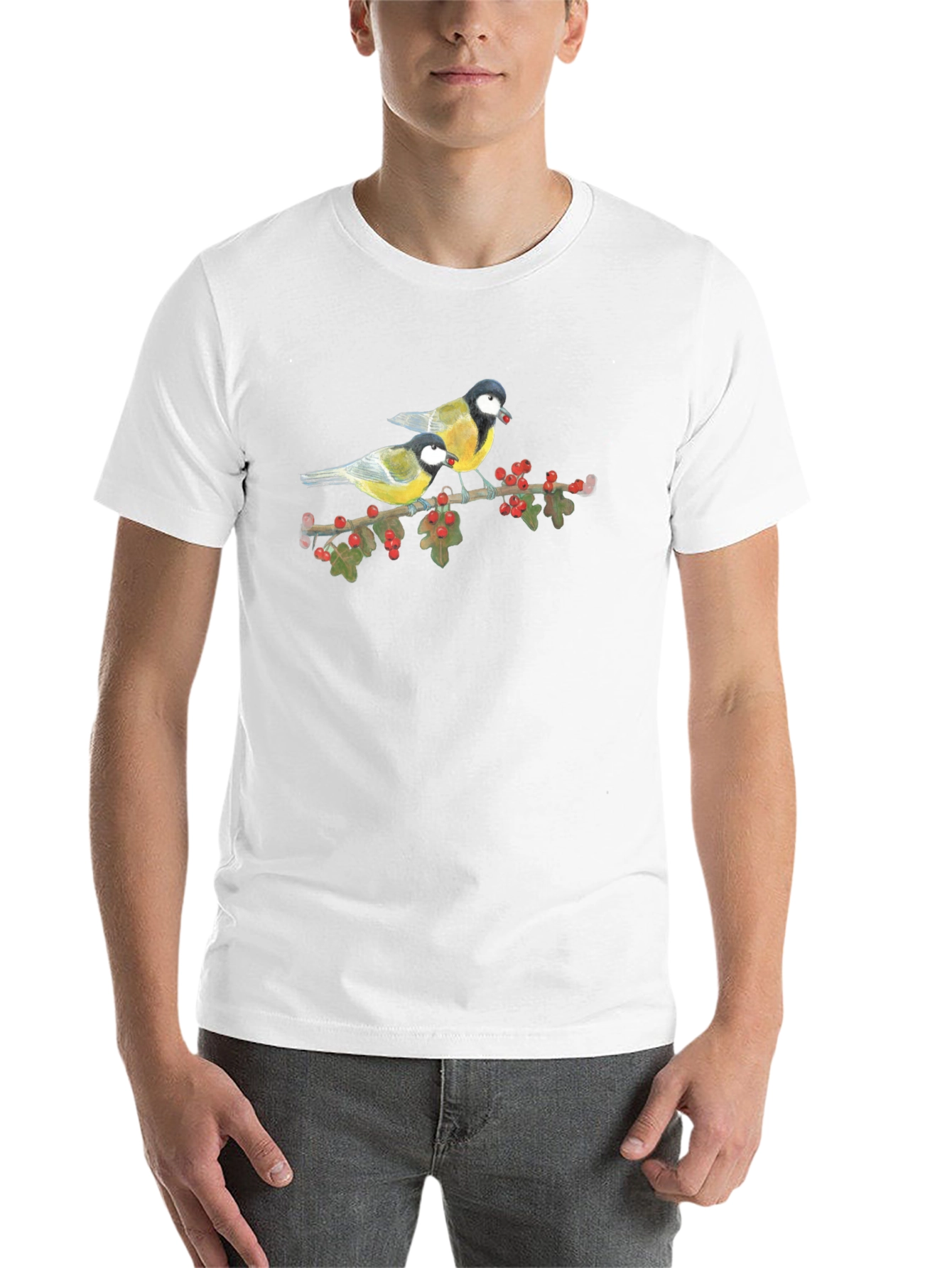 Bird Print Tee - Nature Lovers Black T-Shirt