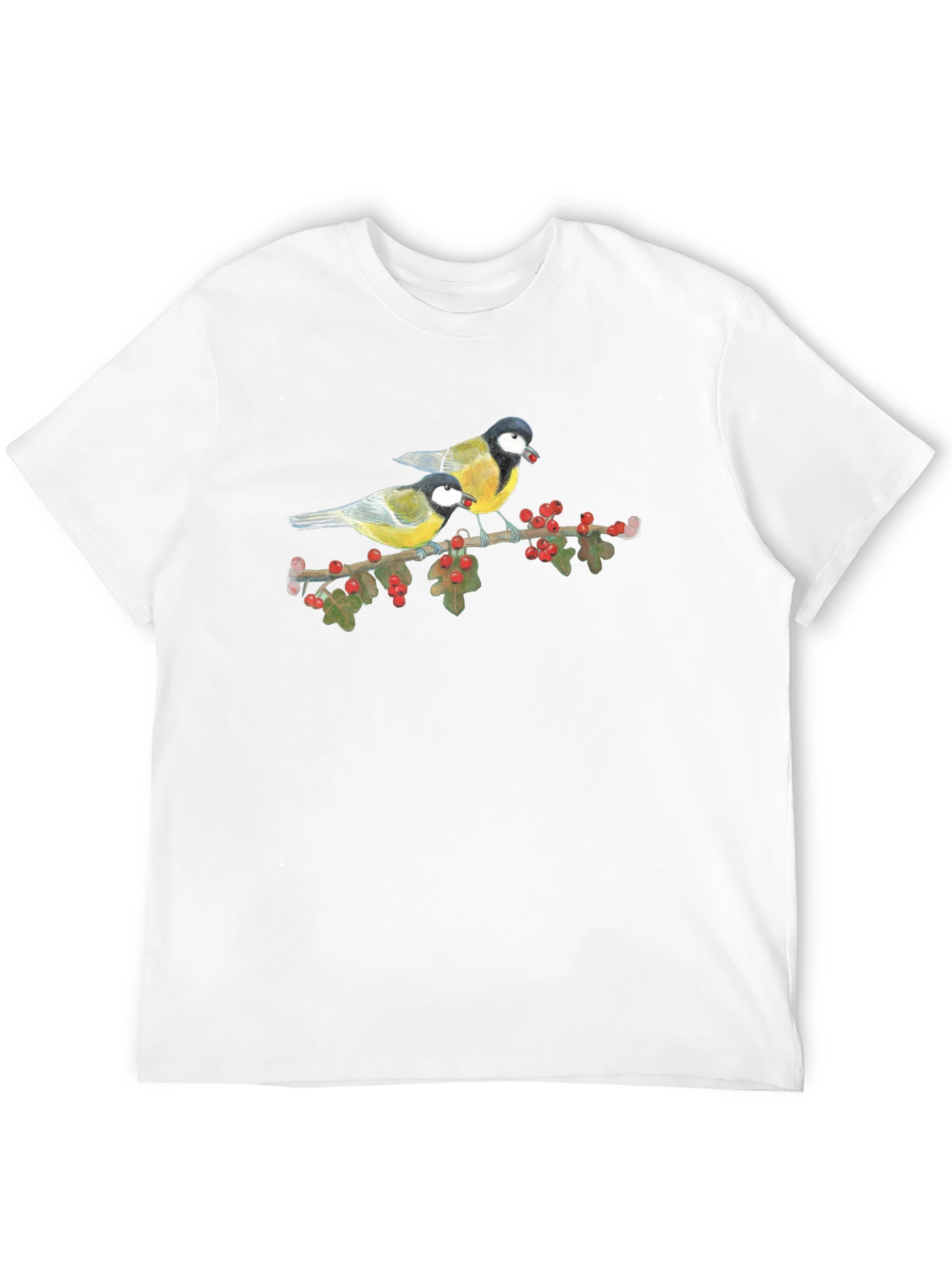 Bird Print Tee - Nature Lovers Black T-Shirt