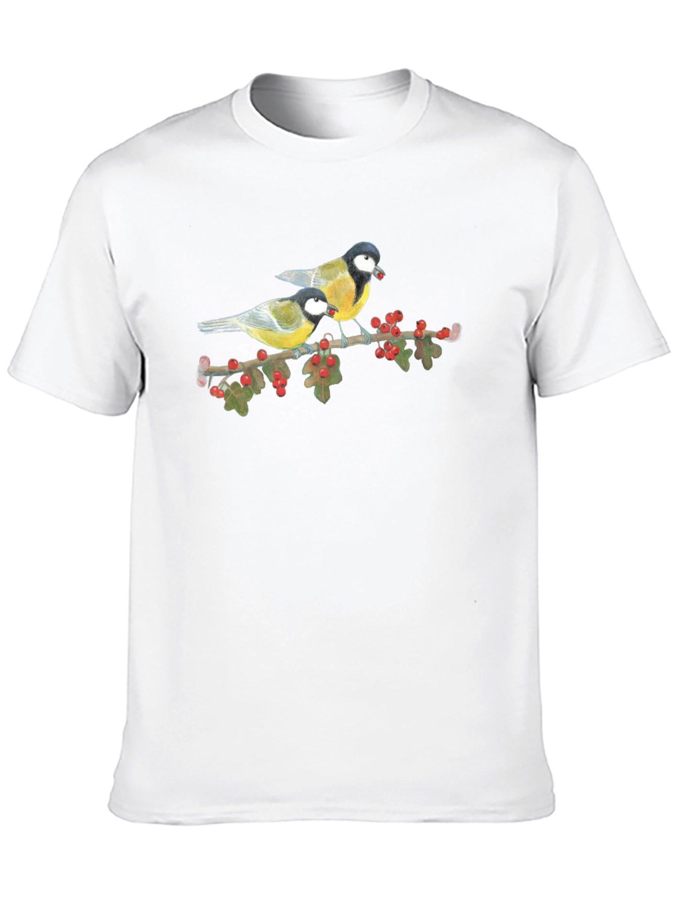 Bird Print Tee - Nature Lovers Black T-Shirt
