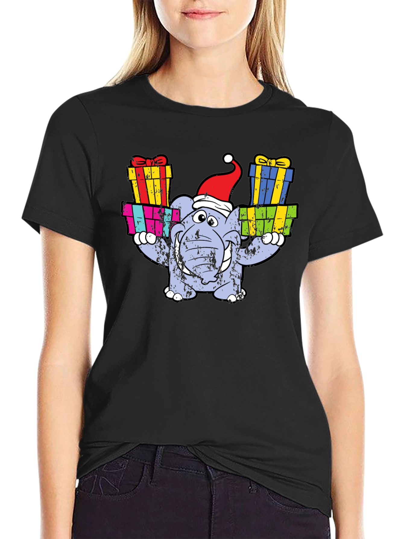 Festive Elephant Christmas T-Shirt