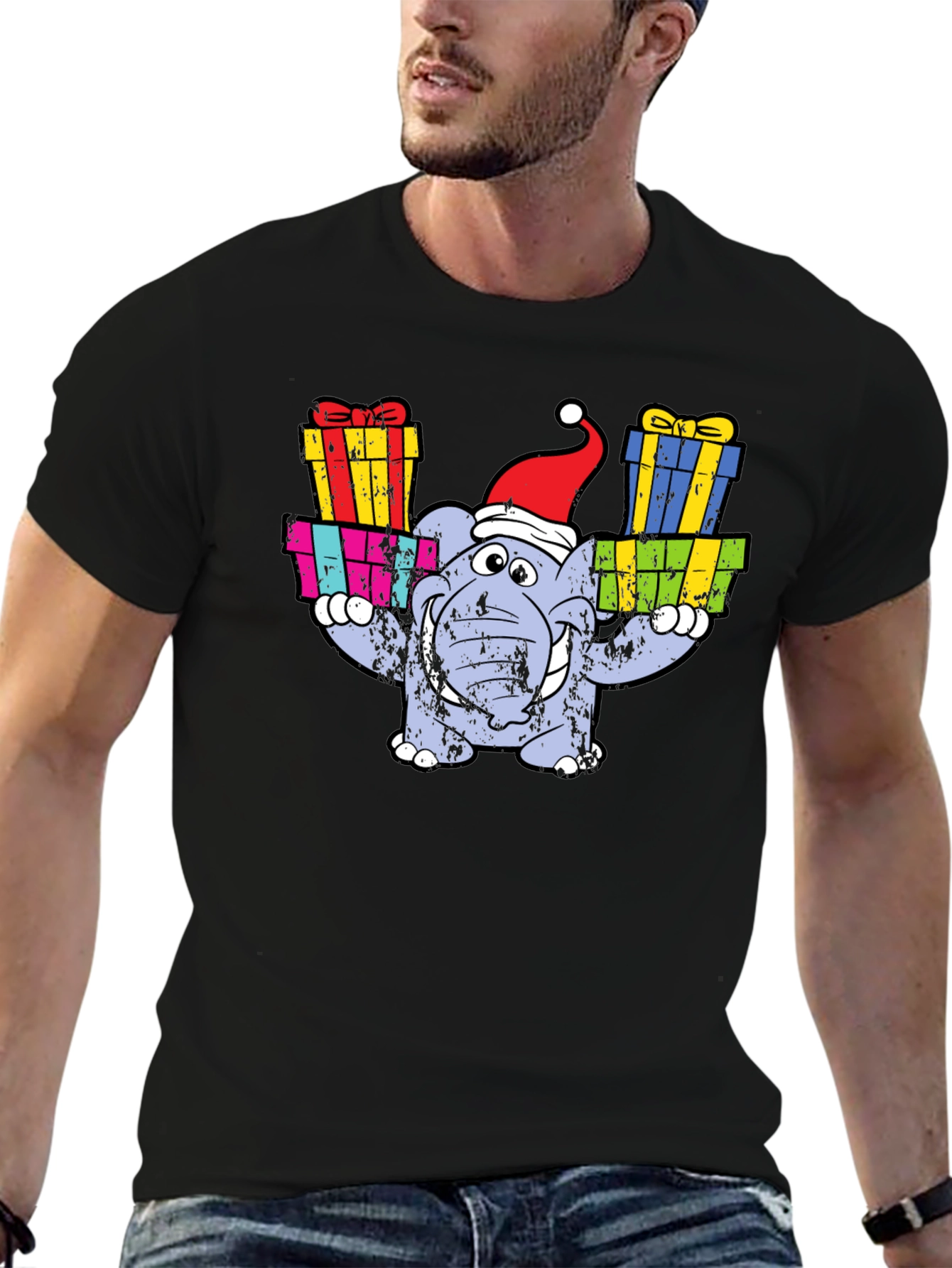 Festive Elephant Christmas T-Shirt