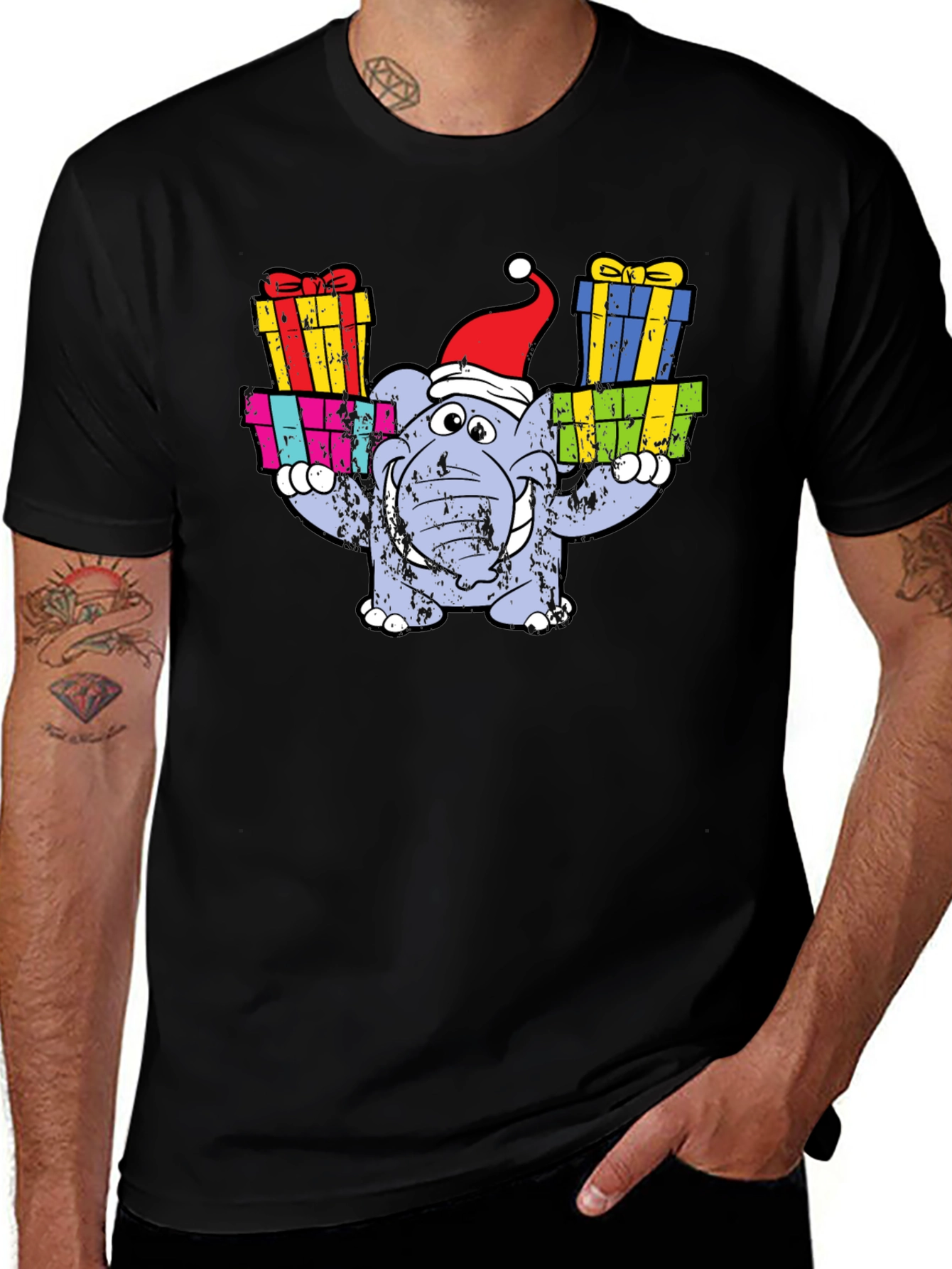 Festive Elephant Christmas T-Shirt