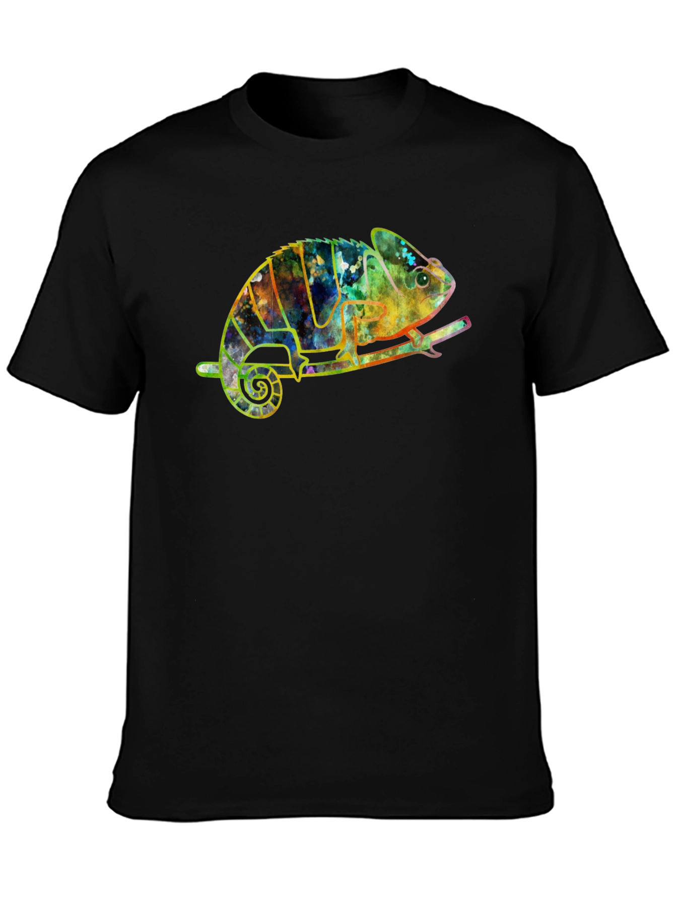 Vibrant Chameleon Graphic Tee - Unique Artistic Design