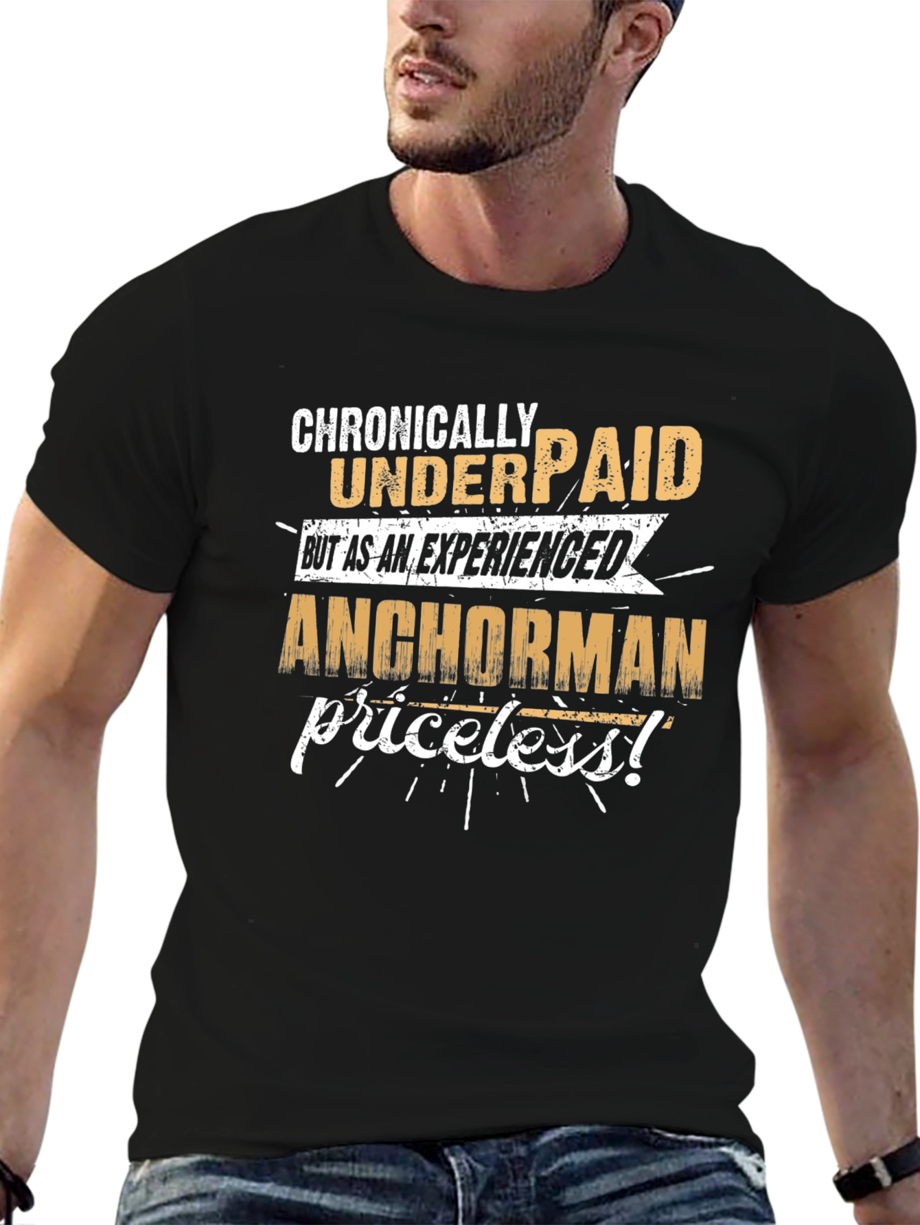 Chronically Underpaid Anchorman Graphic Tee