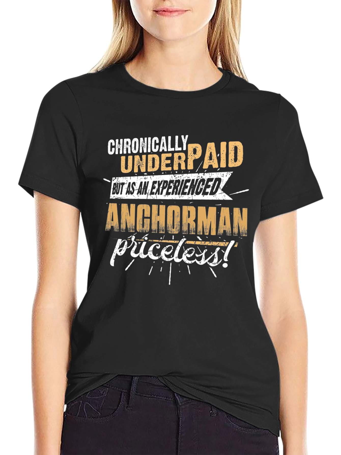 Chronically Underpaid Anchorman Graphic Tee