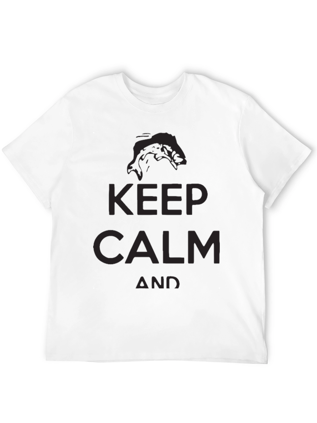 Keep Calm and Fish On Black T-Shirt