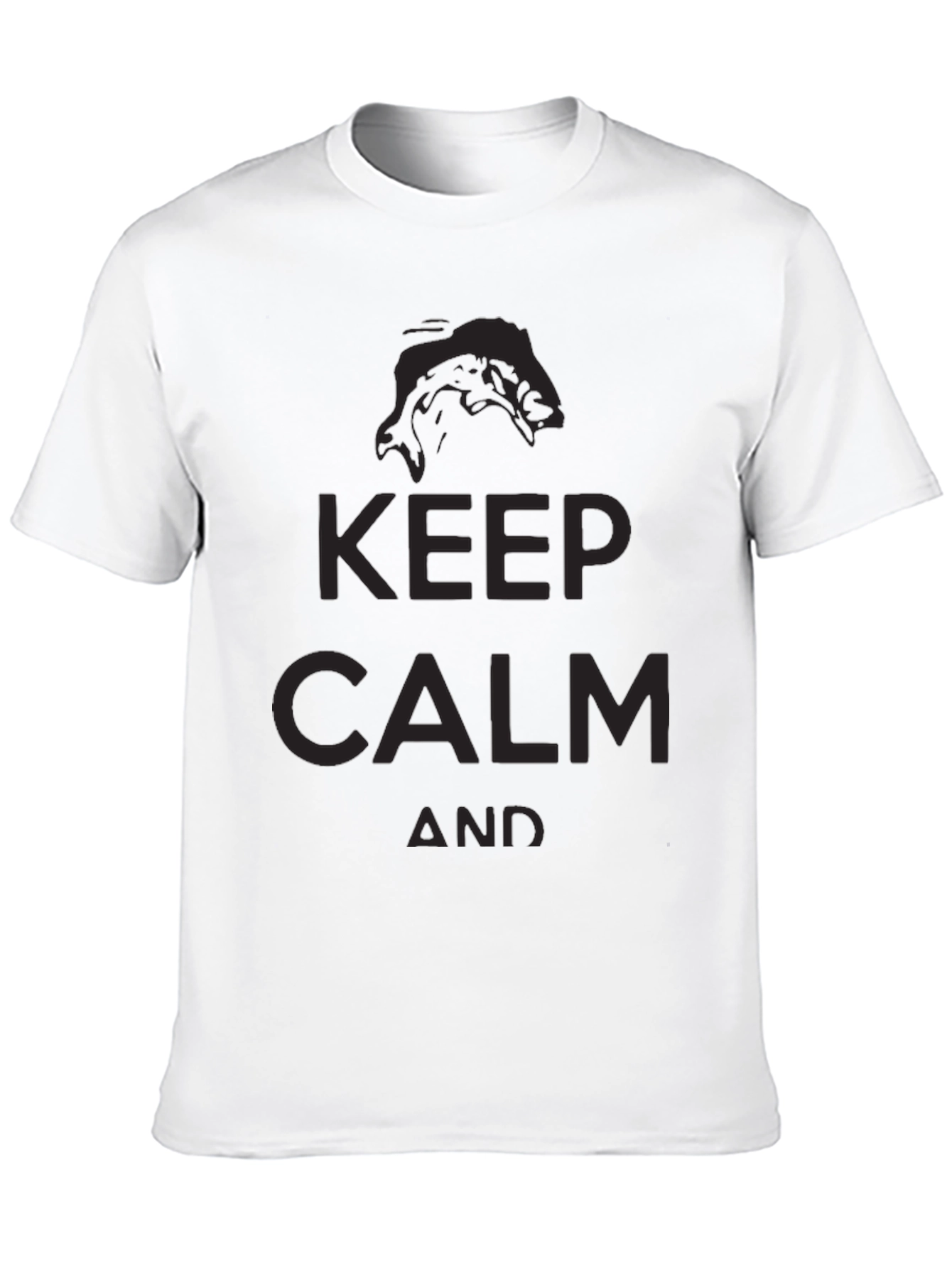 Keep Calm and Fish On Black T-Shirt