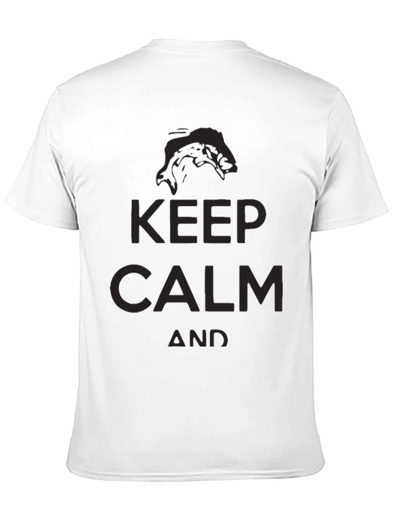 Keep Calm and Fish On Black T-Shirt