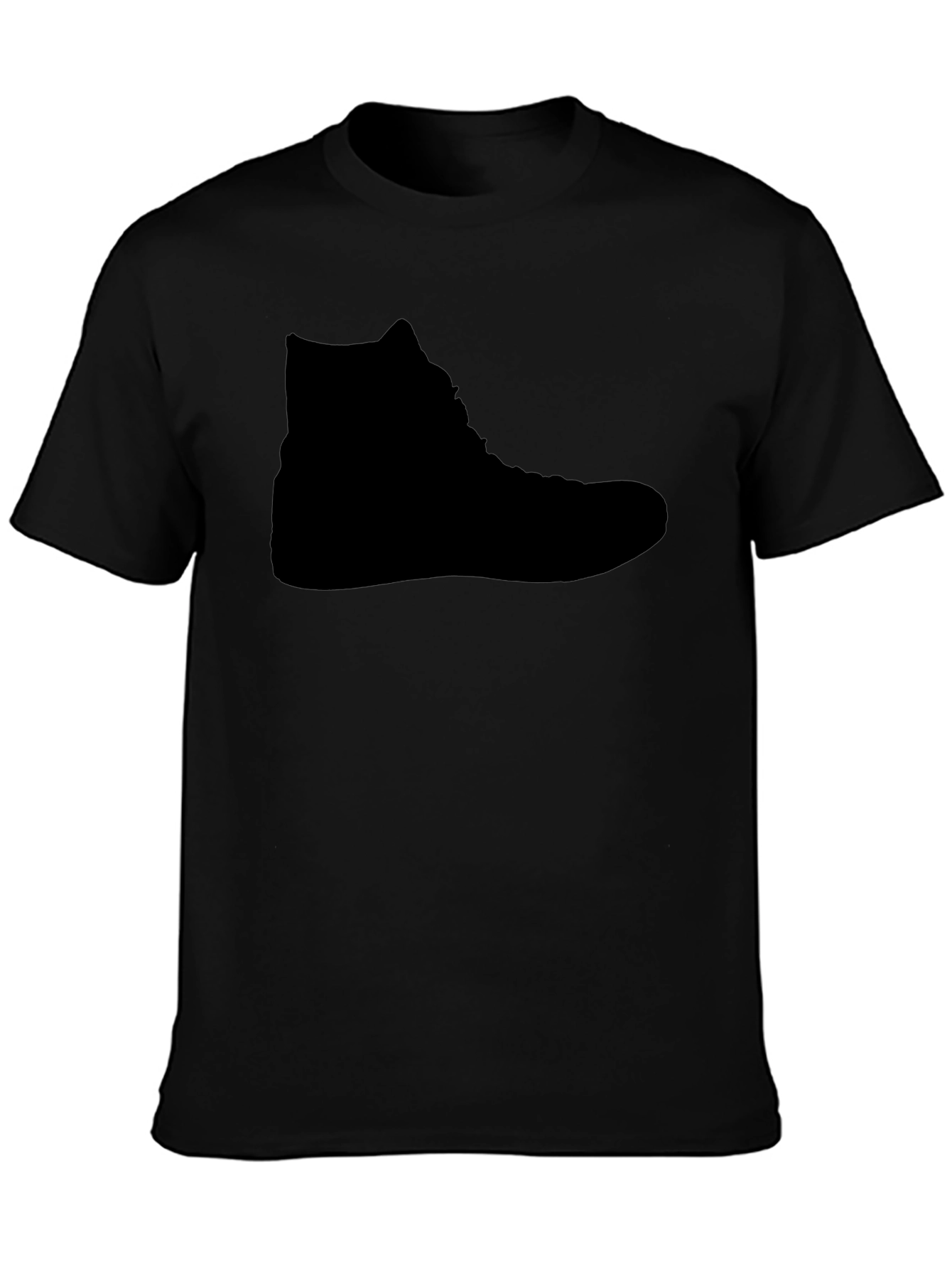 Mens Black T-Shirt - High-Top Shoe Silhouette