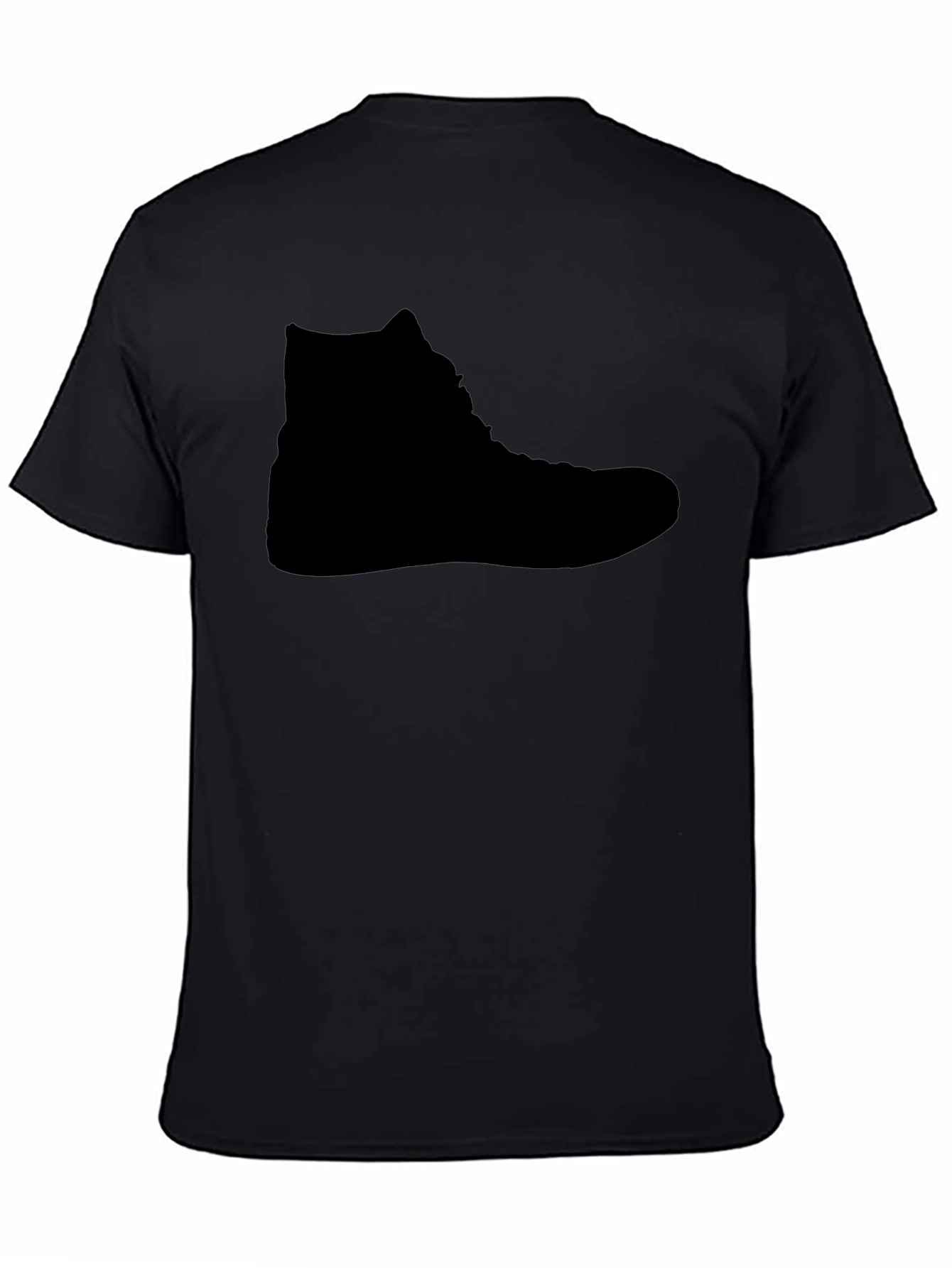 Mens Black T-Shirt - High-Top Shoe Silhouette