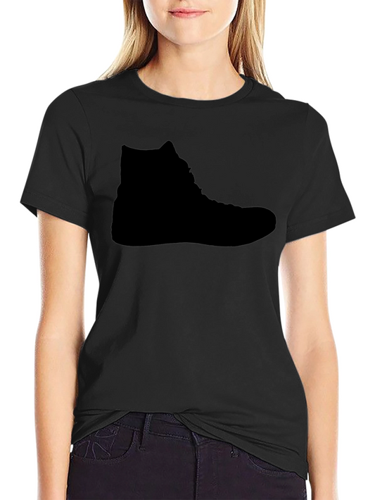 Mens Black T-Shirt - High-Top Shoe Silhouette