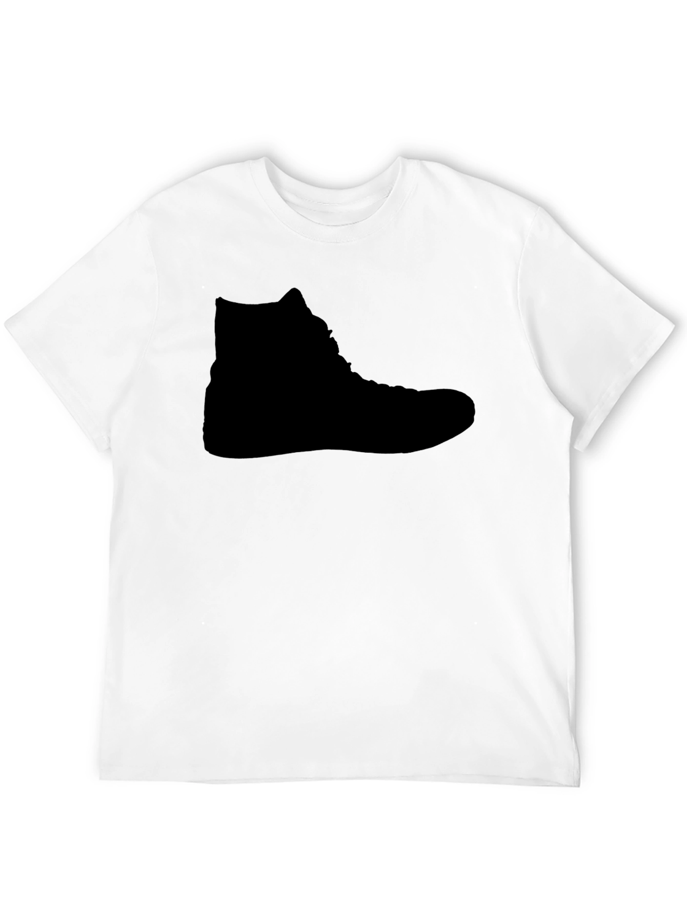 Mens Black T-Shirt - High-Top Shoe Silhouette