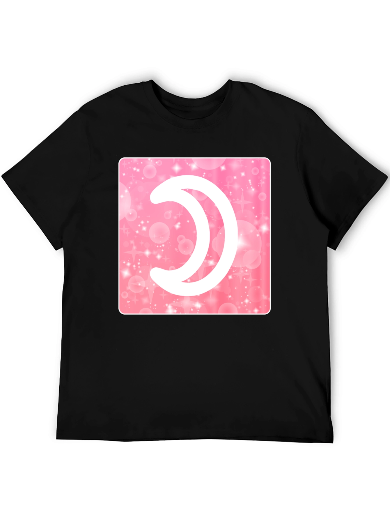 Crescent Moon Pink Sparkle Graphic Tee
