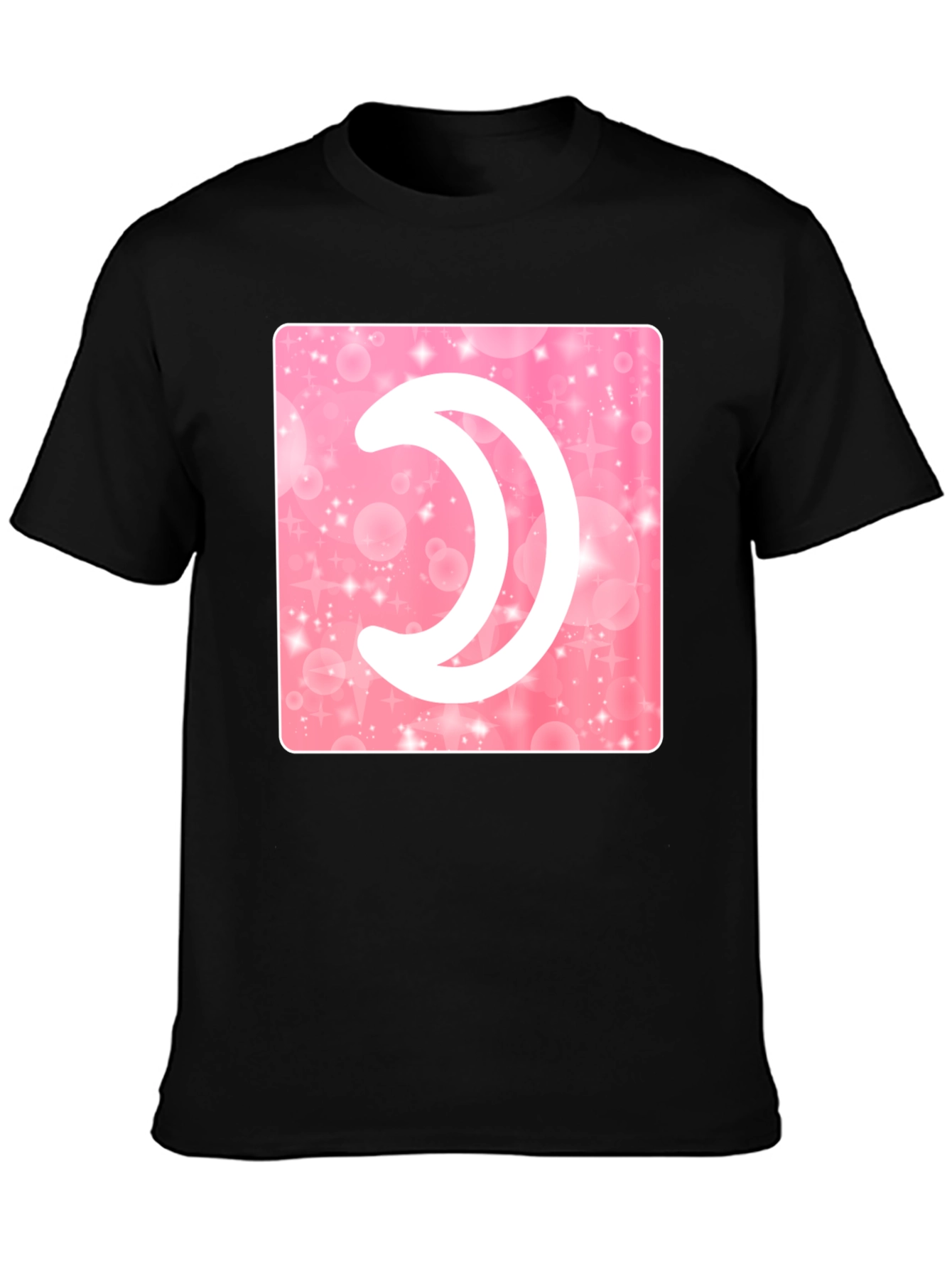 Crescent Moon Pink Sparkle Graphic Tee