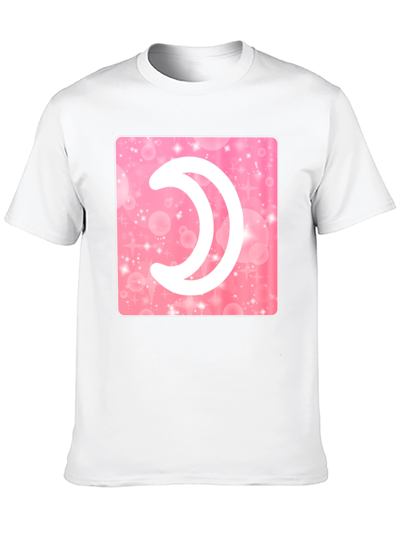 Crescent Moon Pink Sparkle Graphic Tee