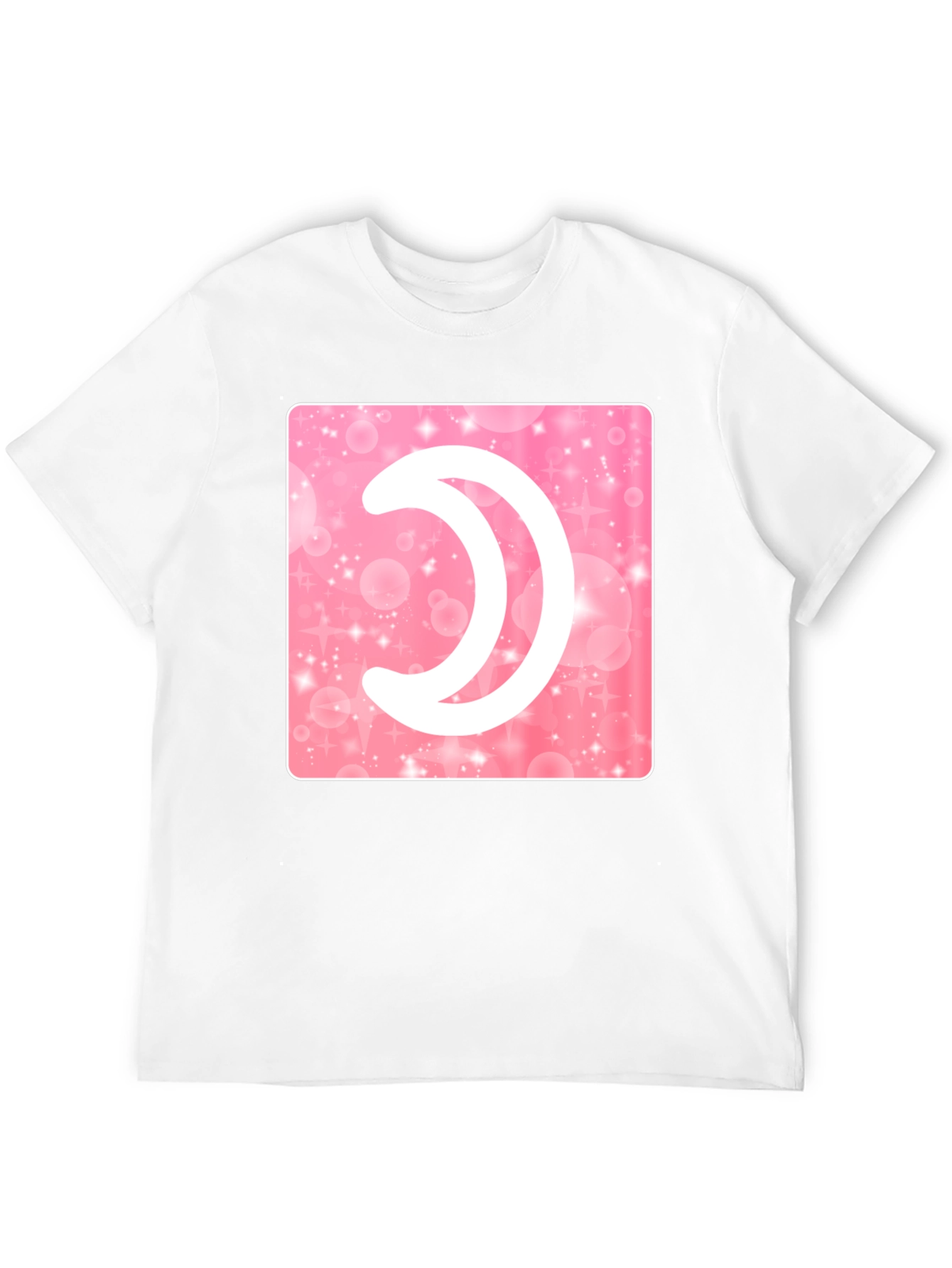 Crescent Moon Pink Sparkle Graphic Tee