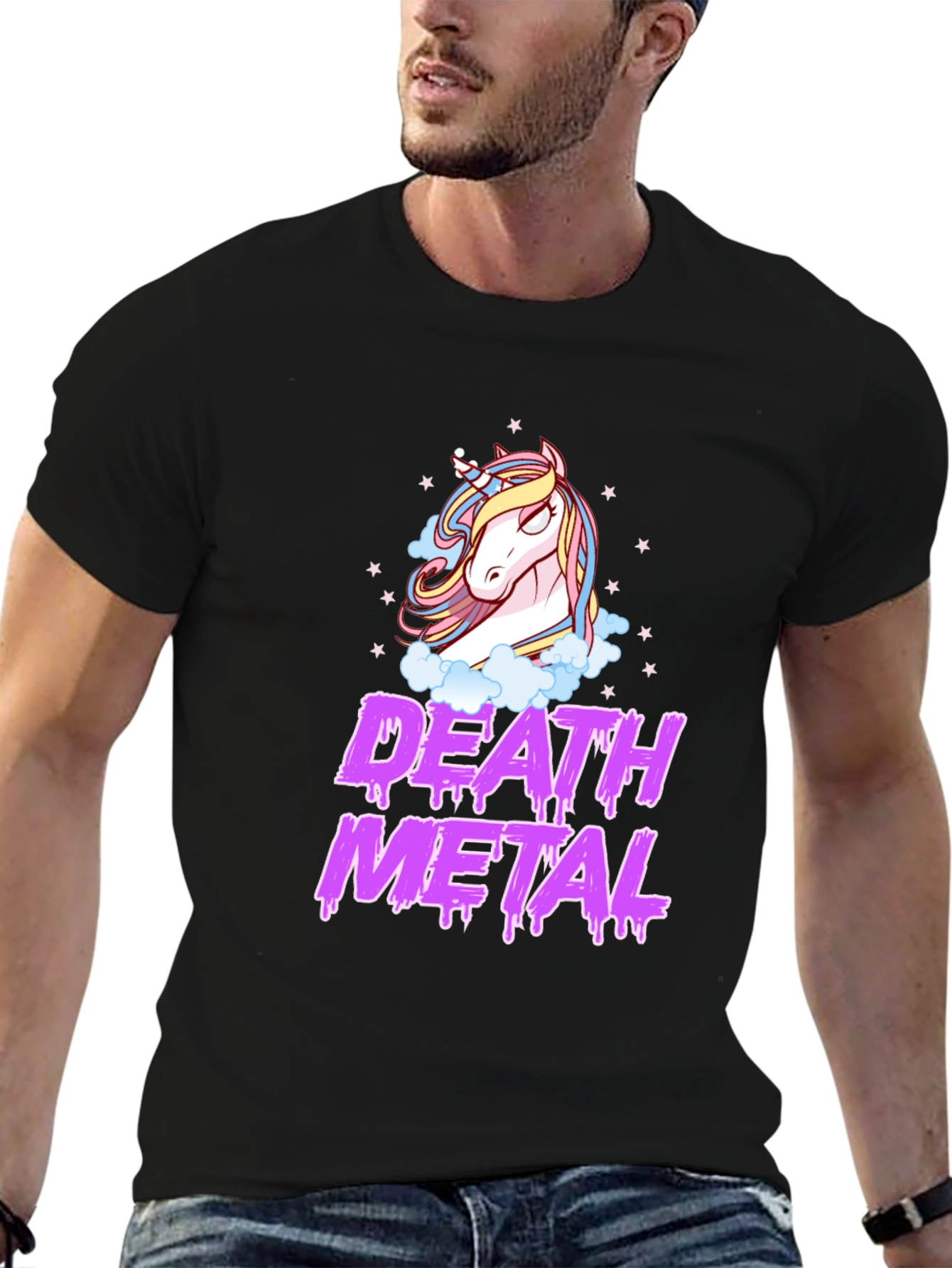 Death Metal Unicorn Black T-Shirt