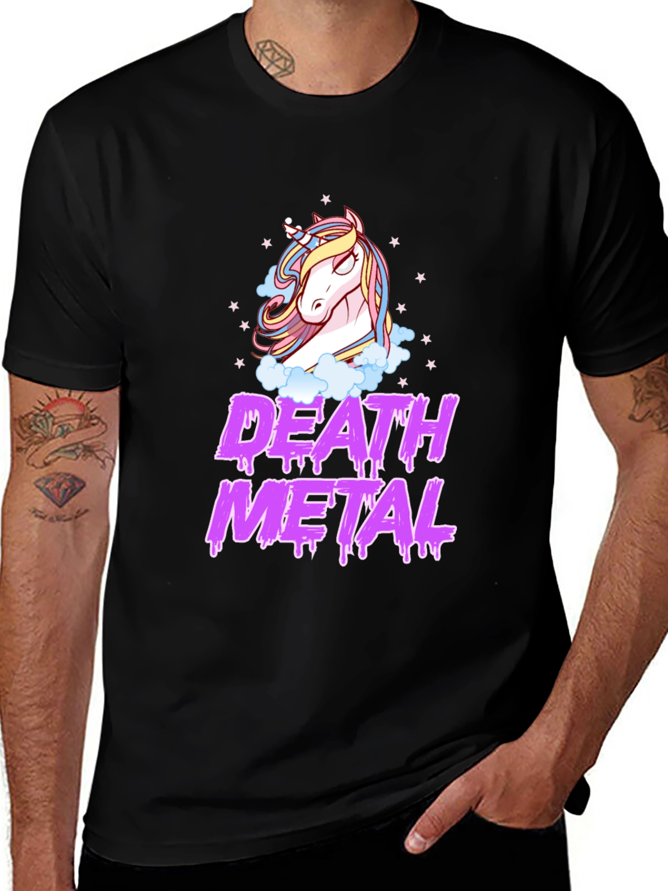 Death Metal Unicorn Black T-Shirt