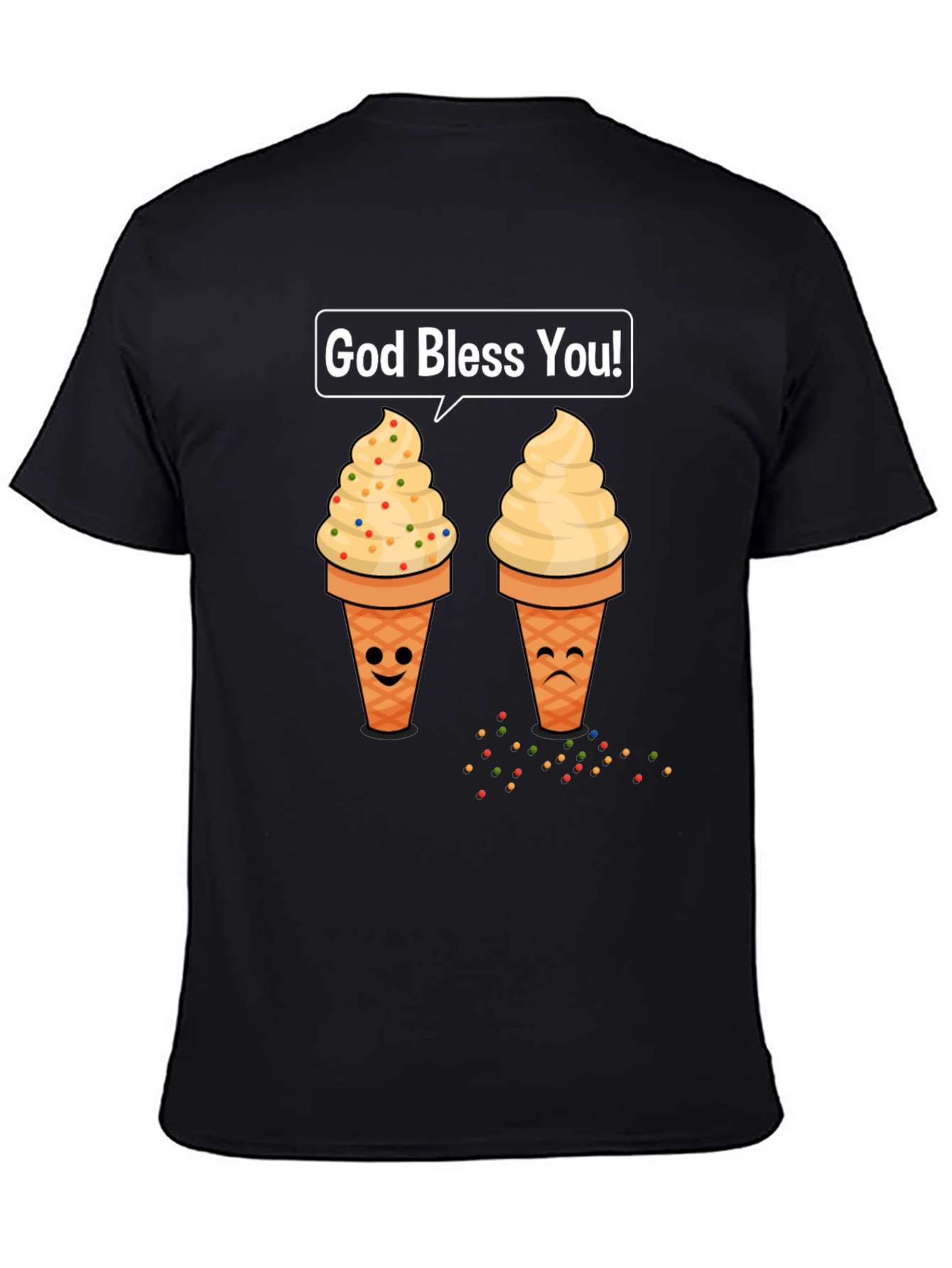 Ice Cream Cone Graphic T-Shirt - God Bless You!