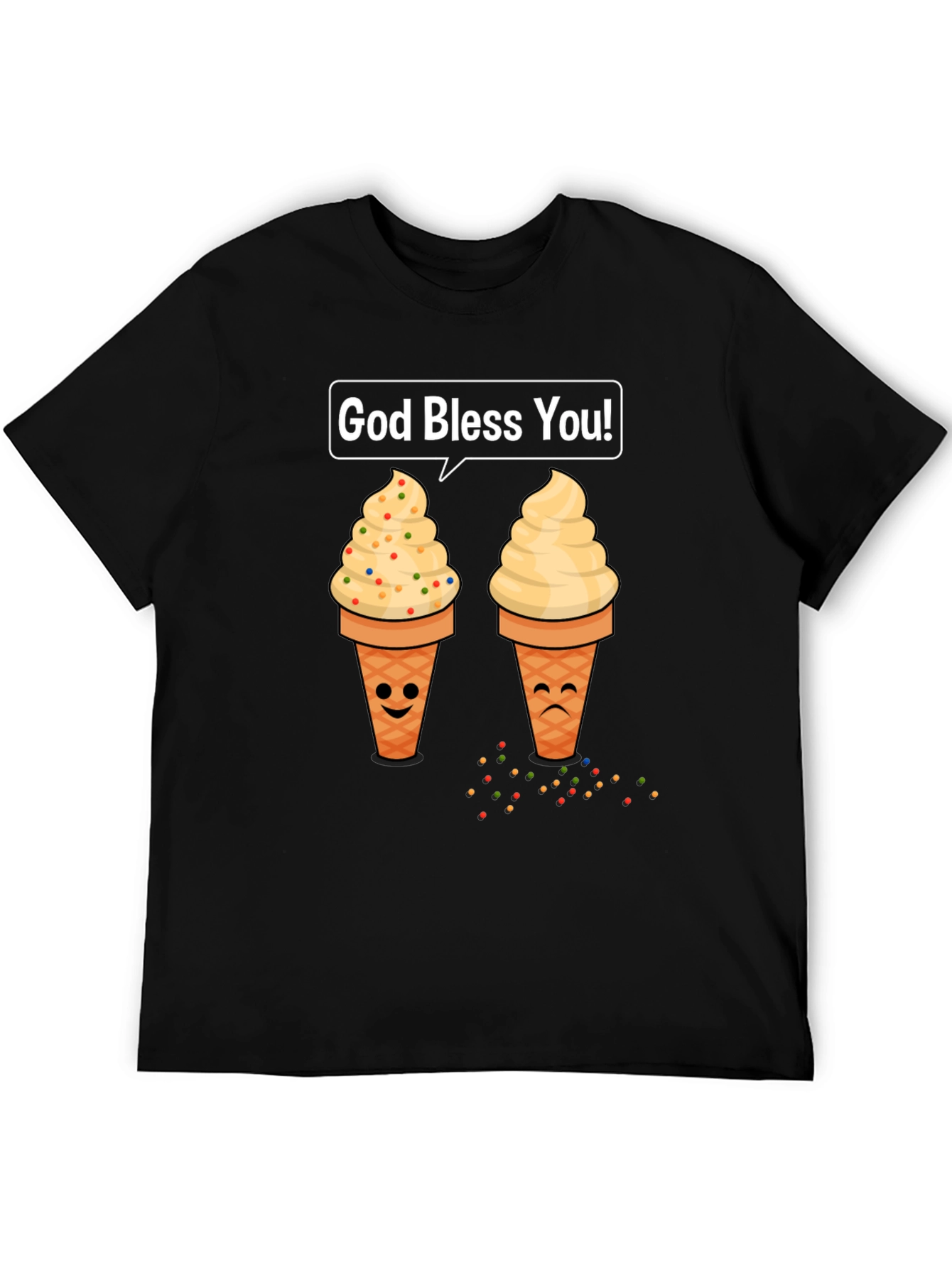 Ice Cream Cone Graphic T-Shirt - God Bless You!