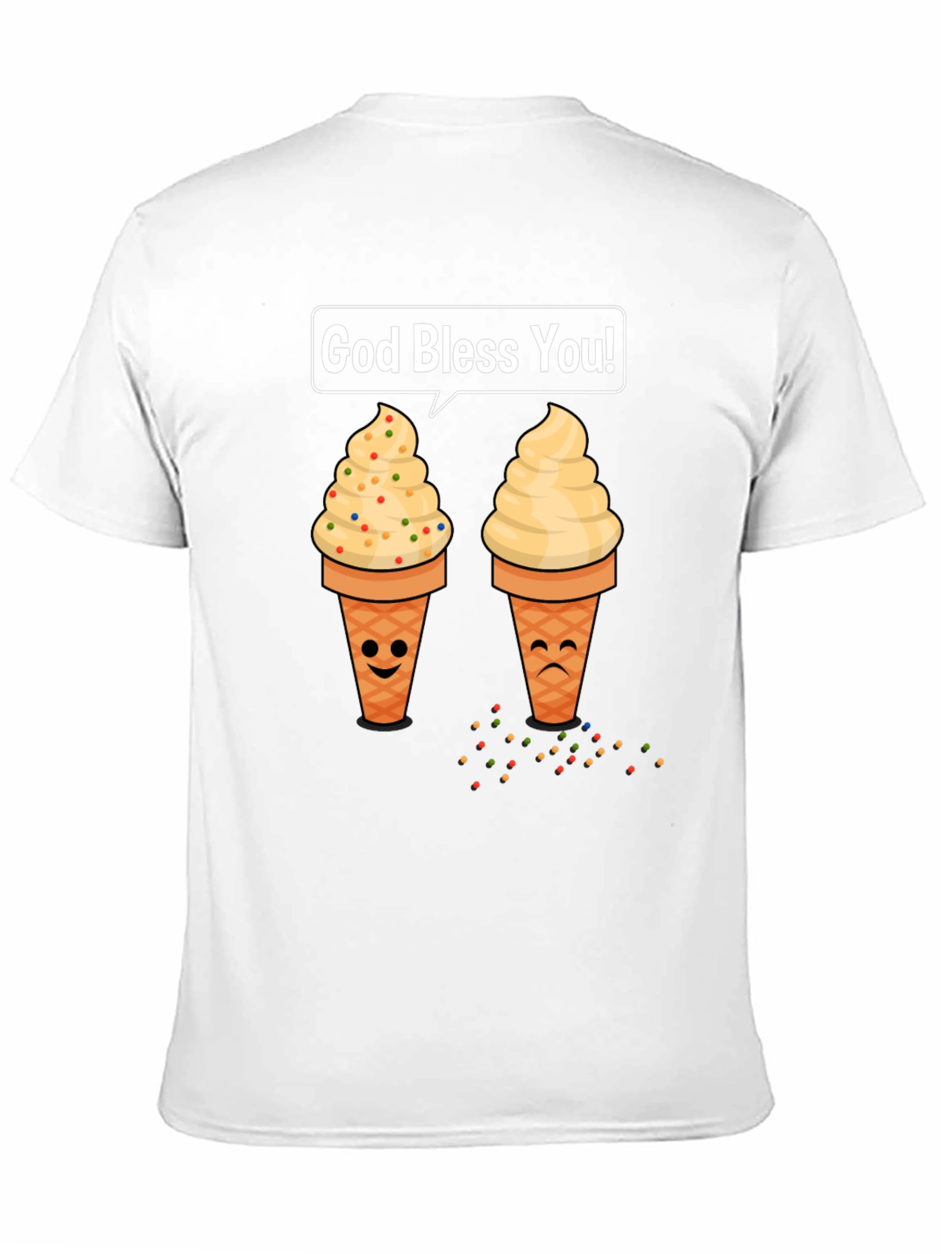 Ice Cream Cone Graphic T-Shirt - God Bless You!