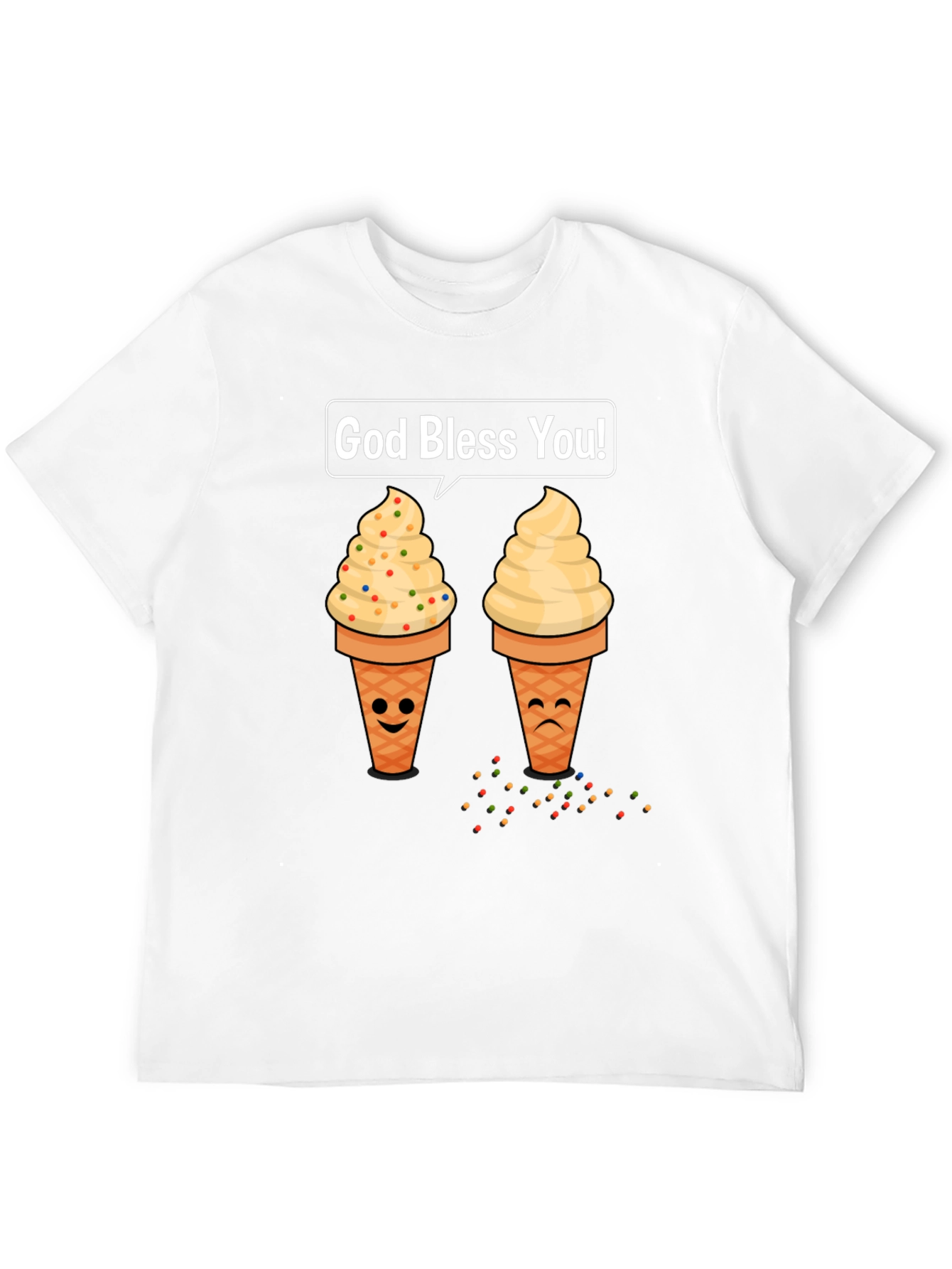 Ice Cream Cone Graphic T-Shirt - God Bless You!