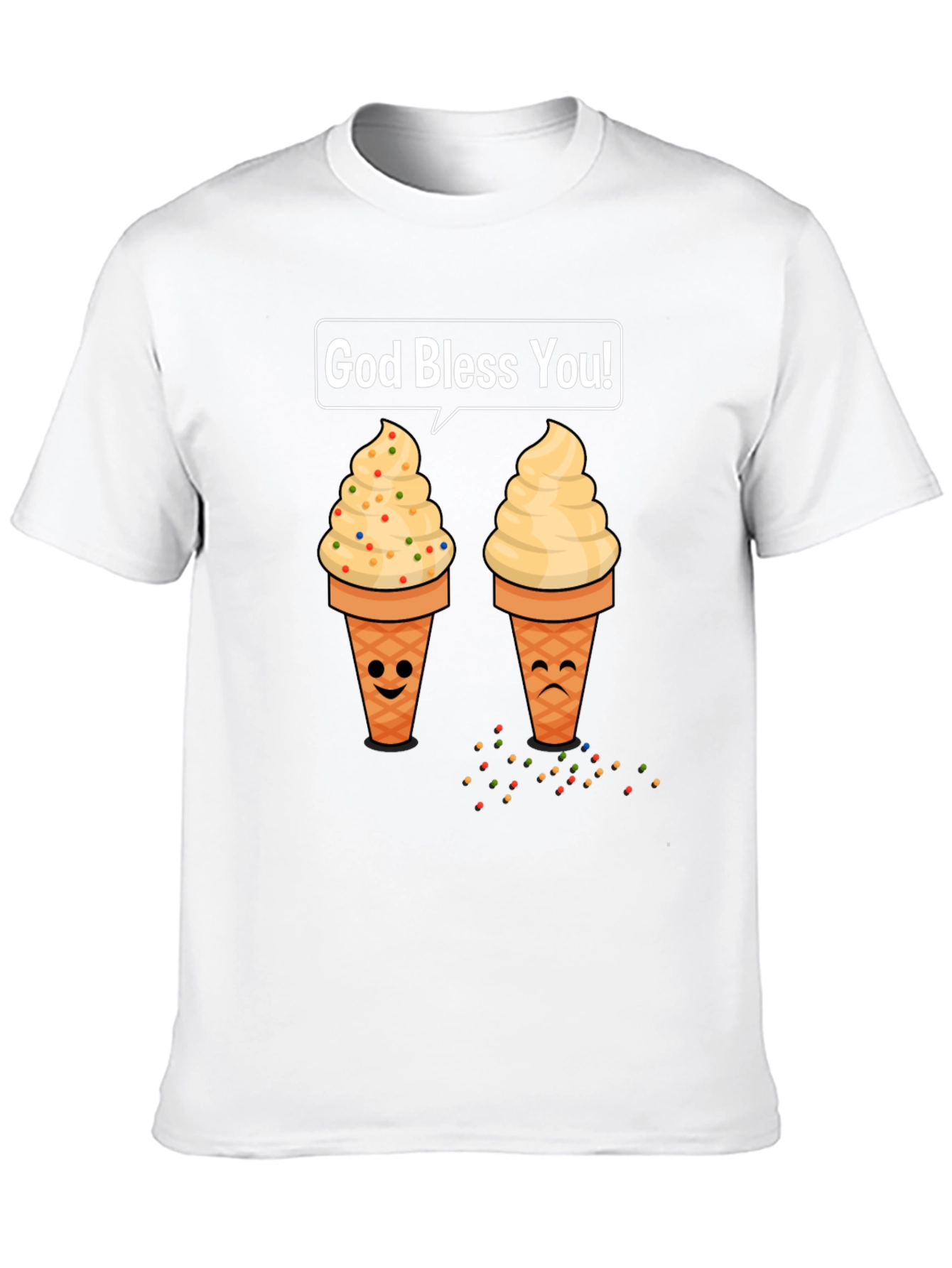Ice Cream Cone Graphic T-Shirt - God Bless You!
