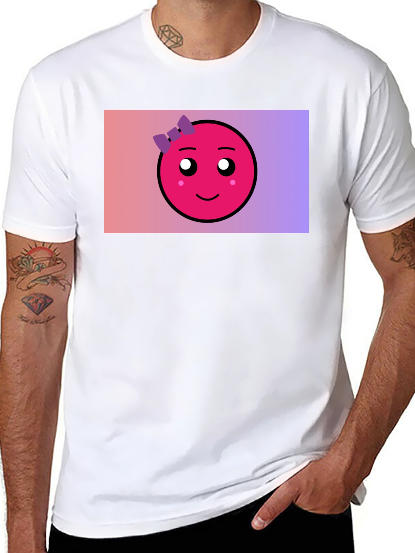 Cute Emoji Graphic Tee - Black