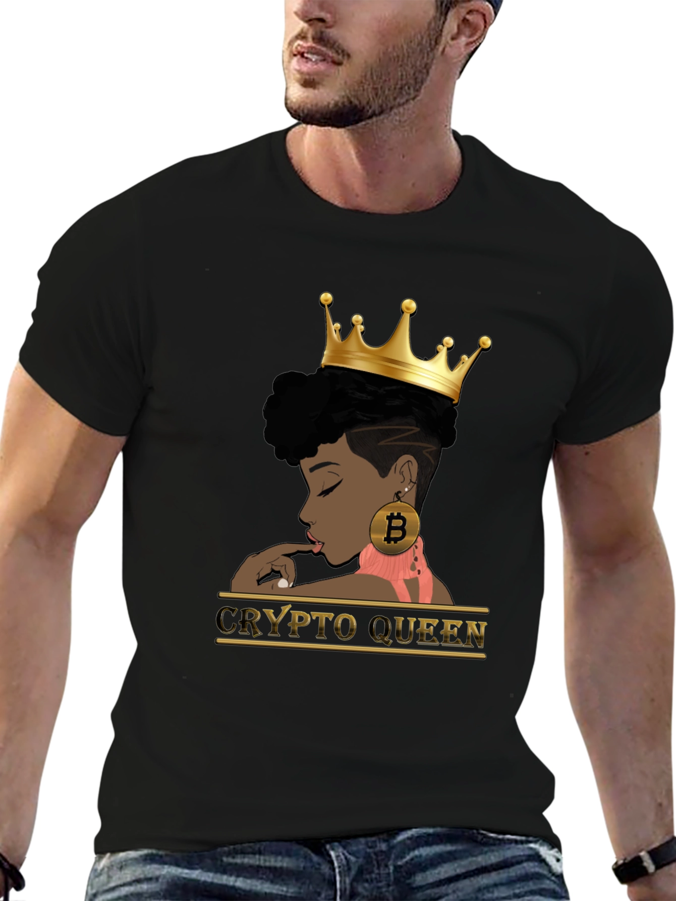 Crypto Queen Black Graphic T-Shirt
