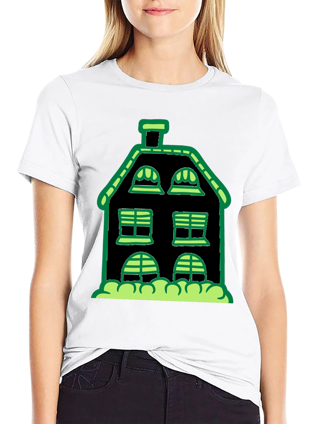 Spooky House Graphic Tee - Black