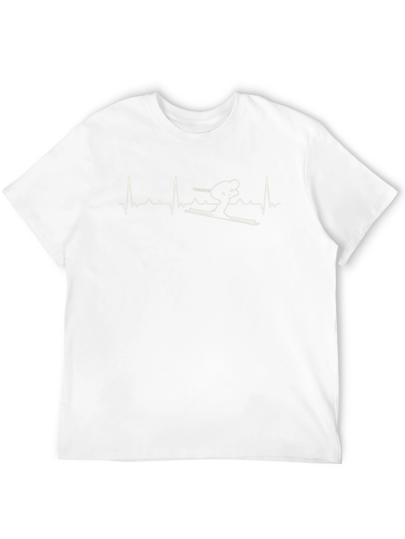 Skiing Heartbeat T-Shirt - Black