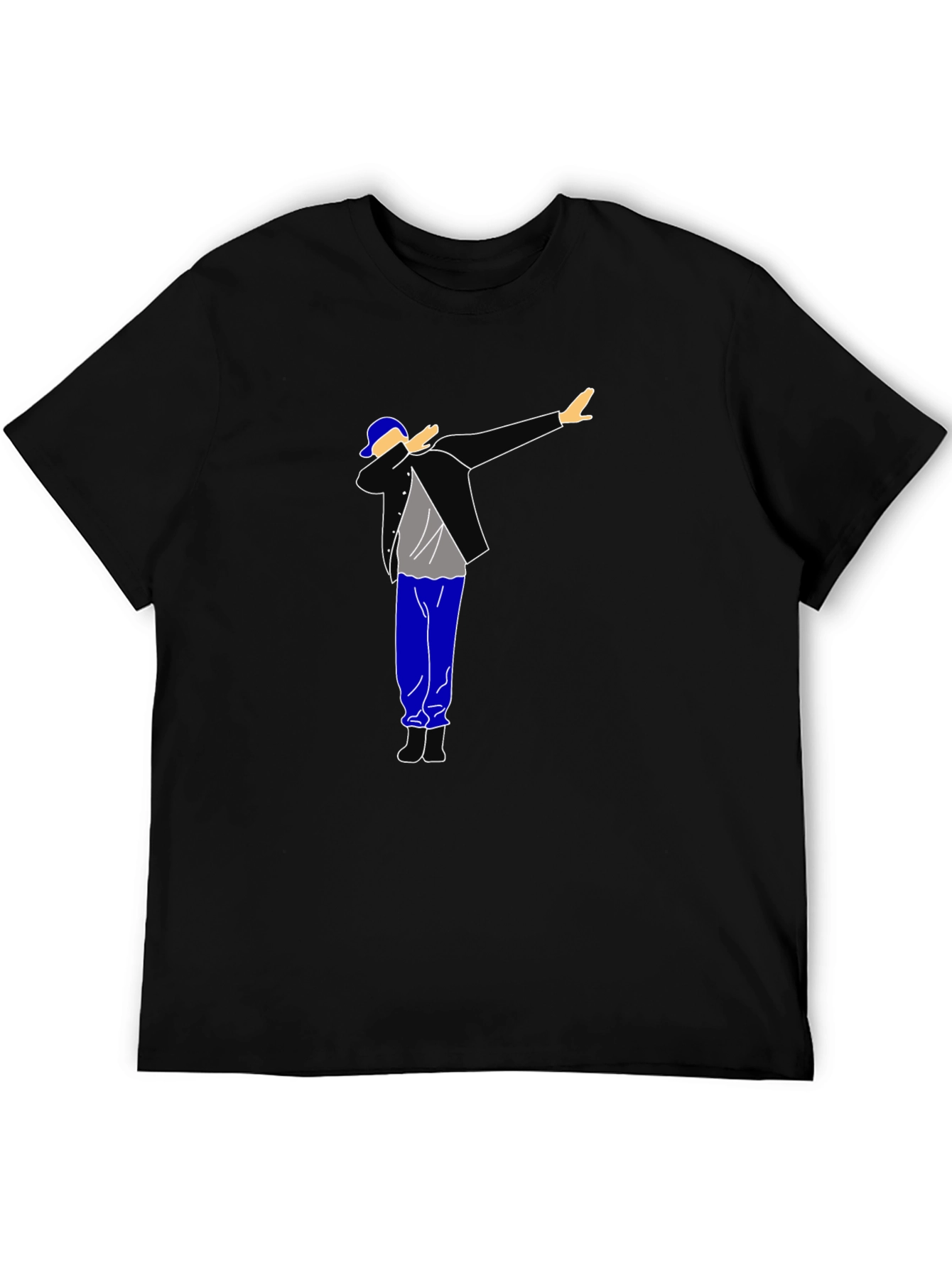 Dabbing Graphic Tee - Black Cotton T-Shirt