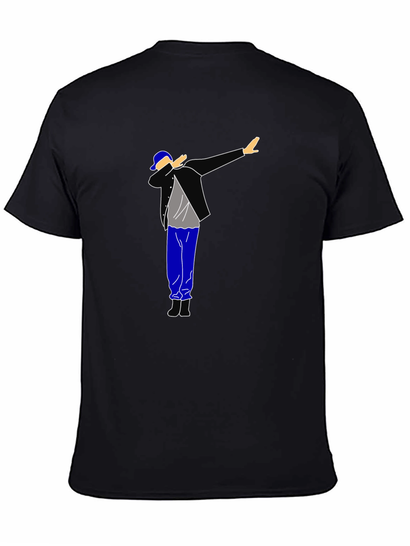 Dabbing Graphic Tee - Black Cotton T-Shirt