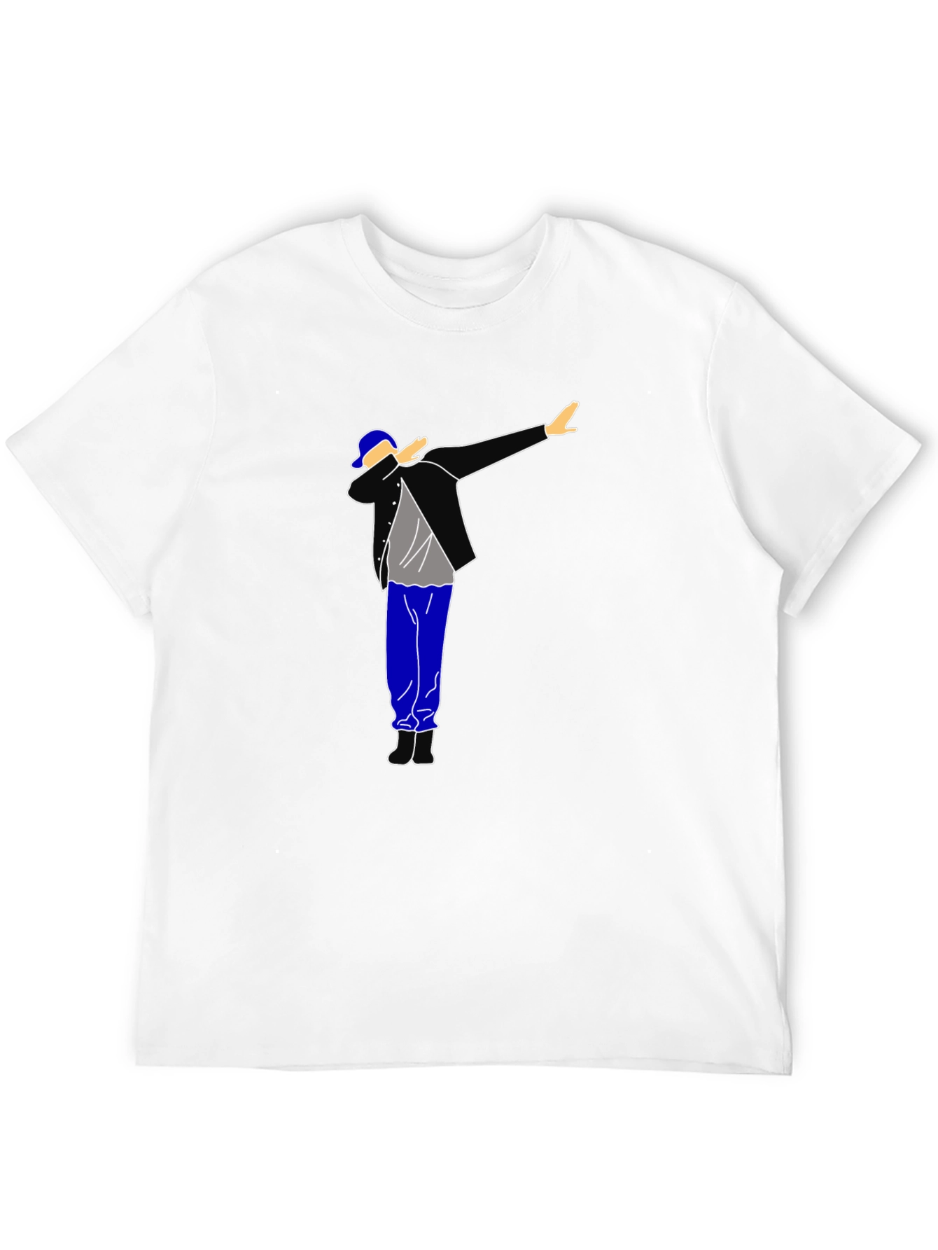 Dabbing Graphic Tee - Black Cotton T-Shirt