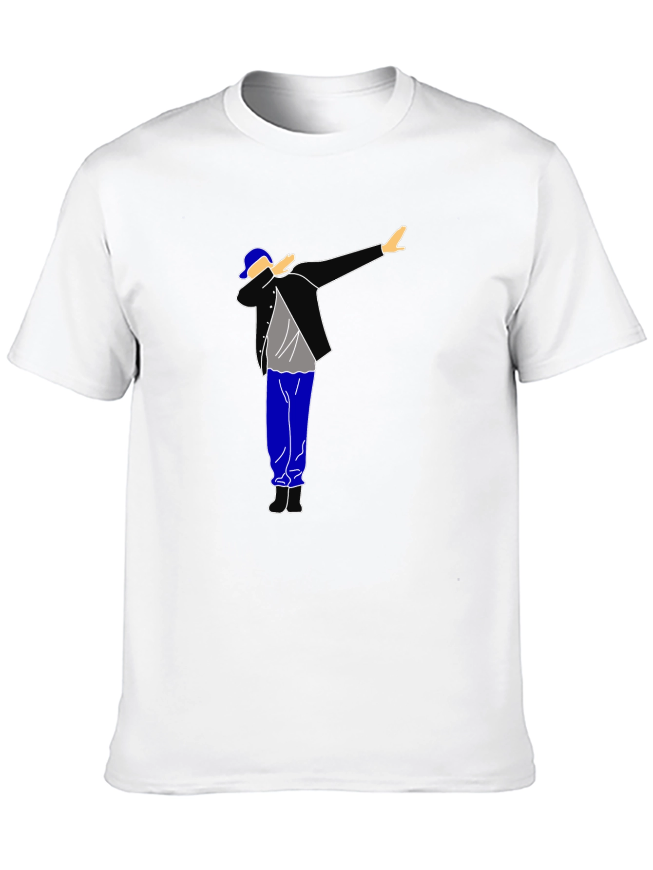 Dabbing Graphic Tee - Black Cotton T-Shirt