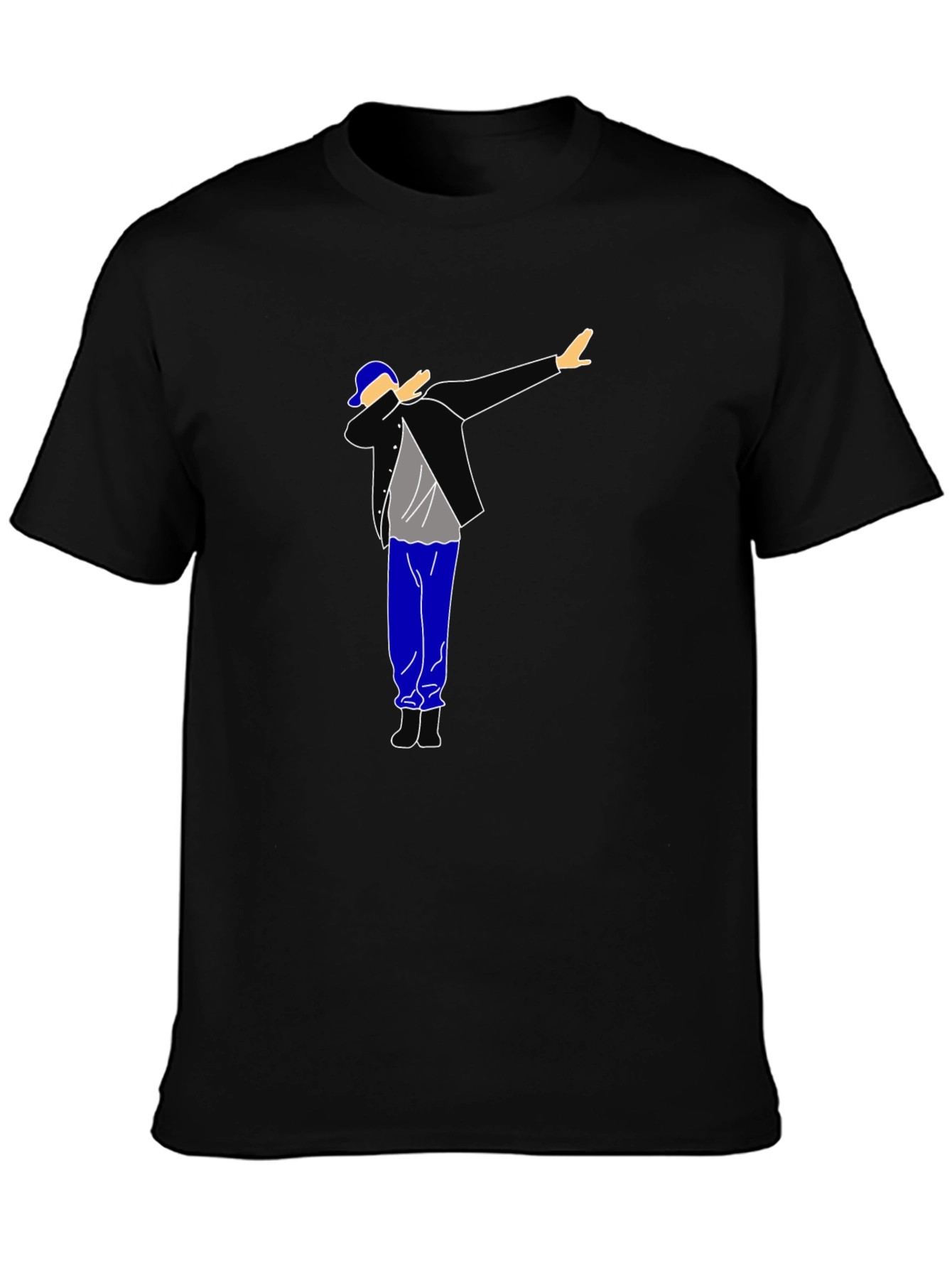 Dabbing Graphic Tee - Black Cotton T-Shirt