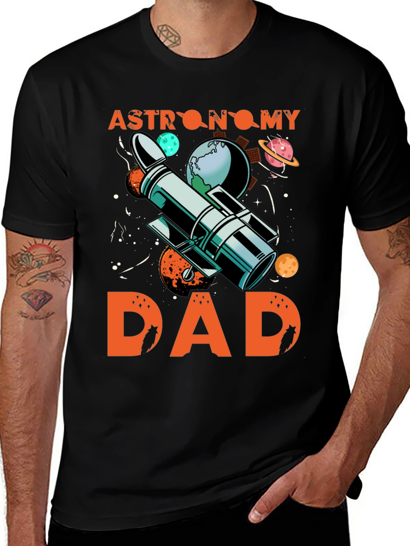 Astronomy Dad T-Shirt - Space Telescope Design