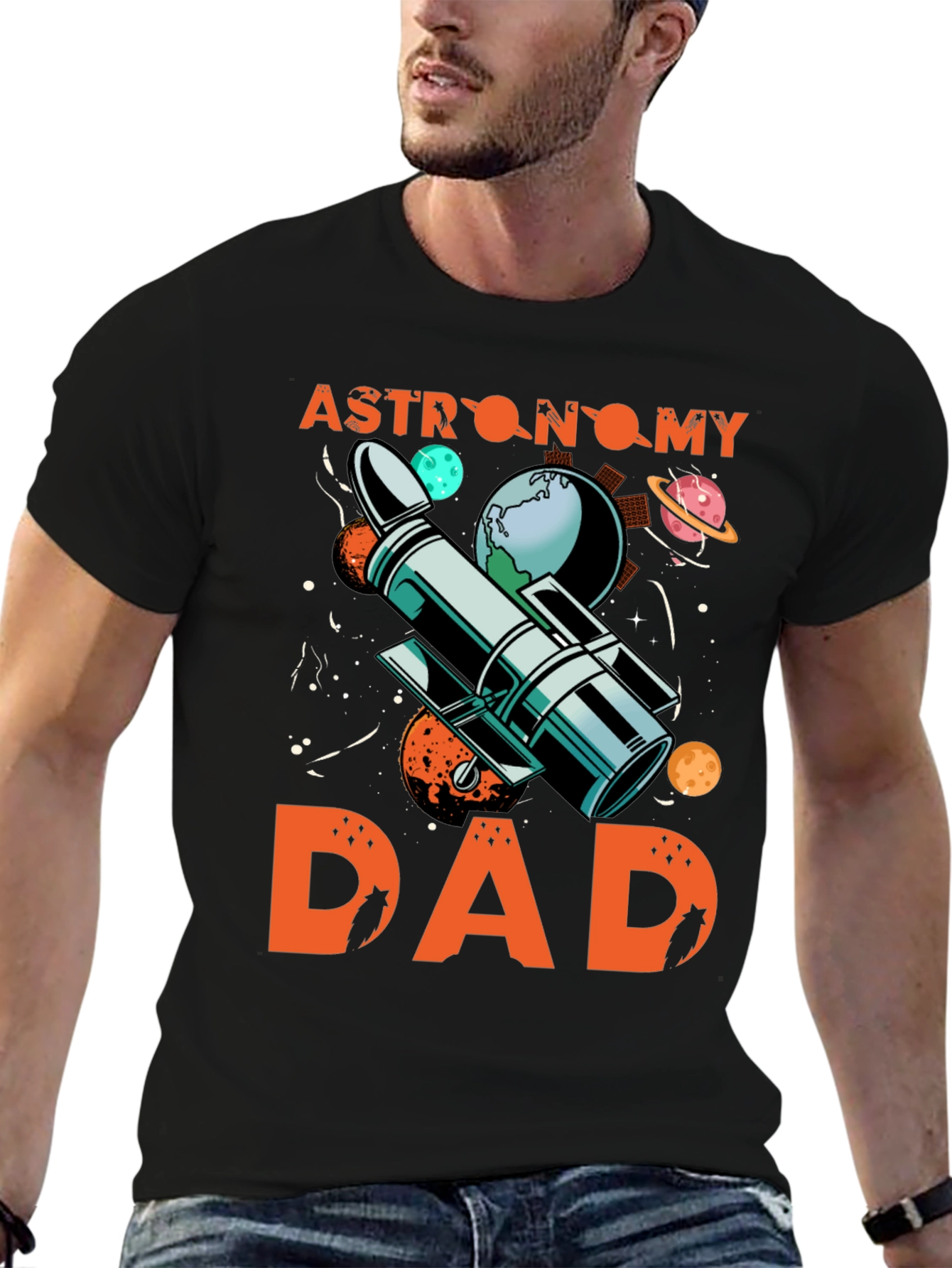 Astronomy Dad T-Shirt - Space Telescope Design