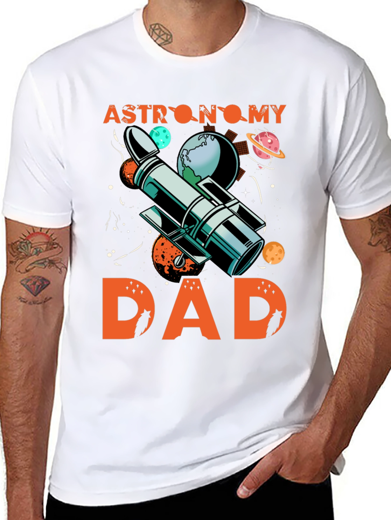 Astronomy Dad T-Shirt - Space Telescope Design