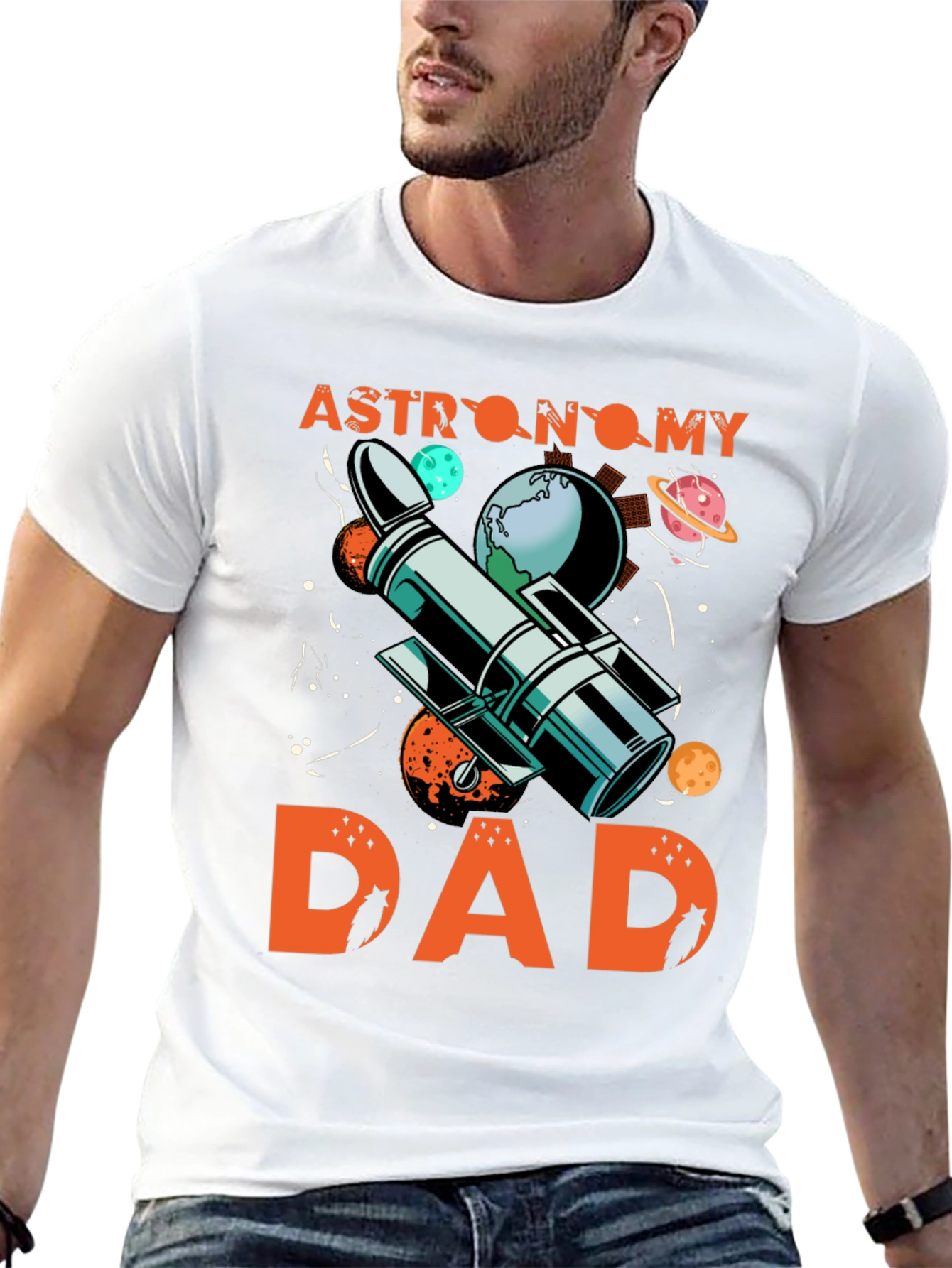 Astronomy Dad T-Shirt - Space Telescope Design
