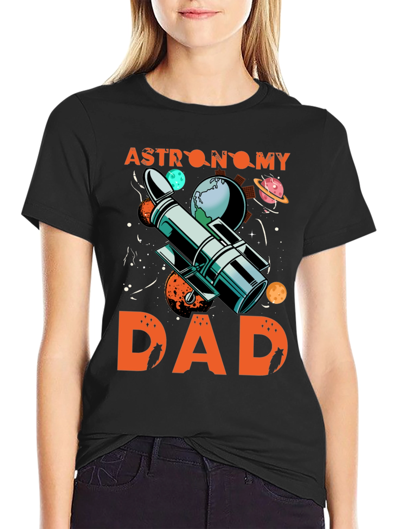Astronomy Dad T-Shirt - Space Telescope Design
