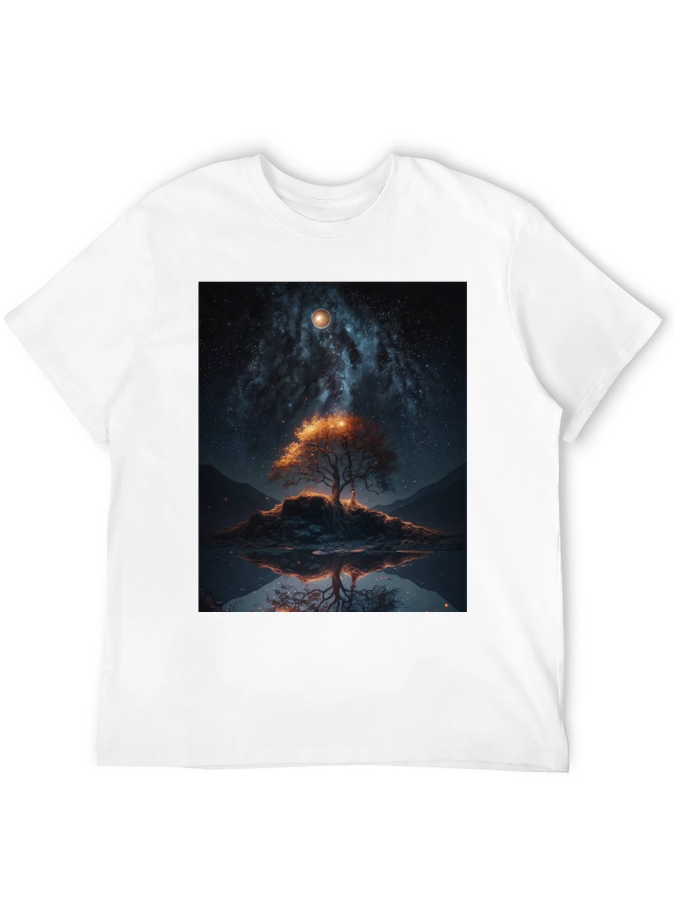 Celestial Tree Graphic Tee - Black