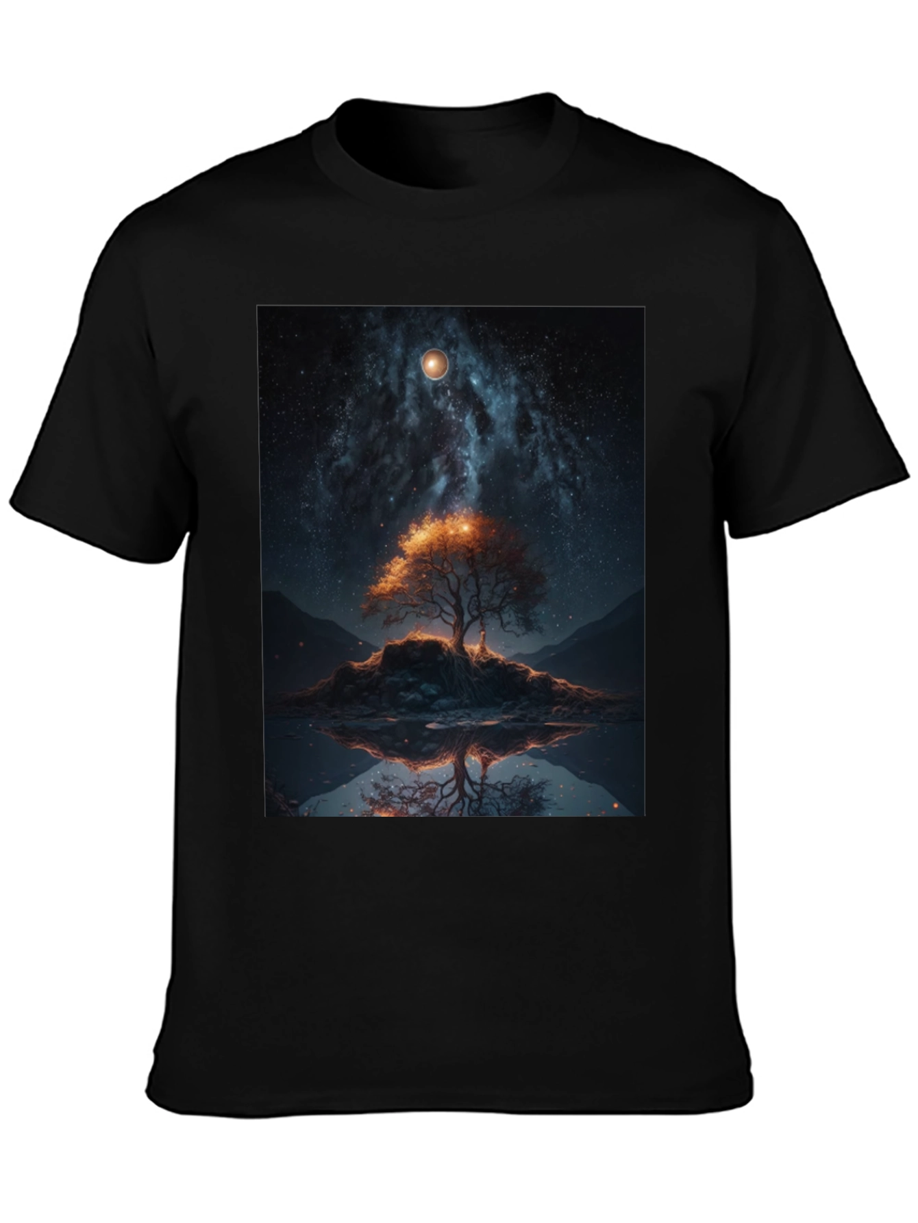 Celestial Tree Graphic Tee - Black