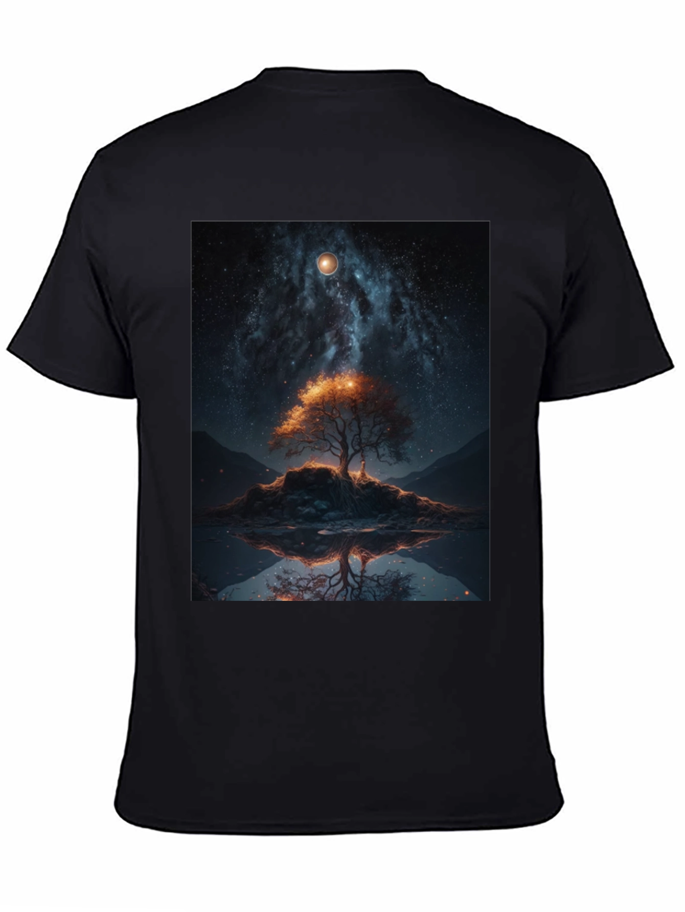 Celestial Tree Graphic Tee - Black