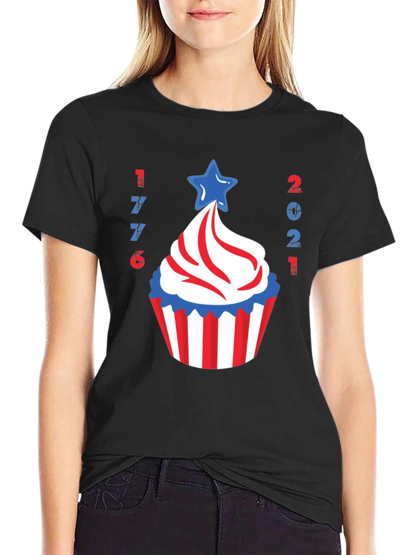 Patriotic Cupcake T-Shirt American 4th of July Tee