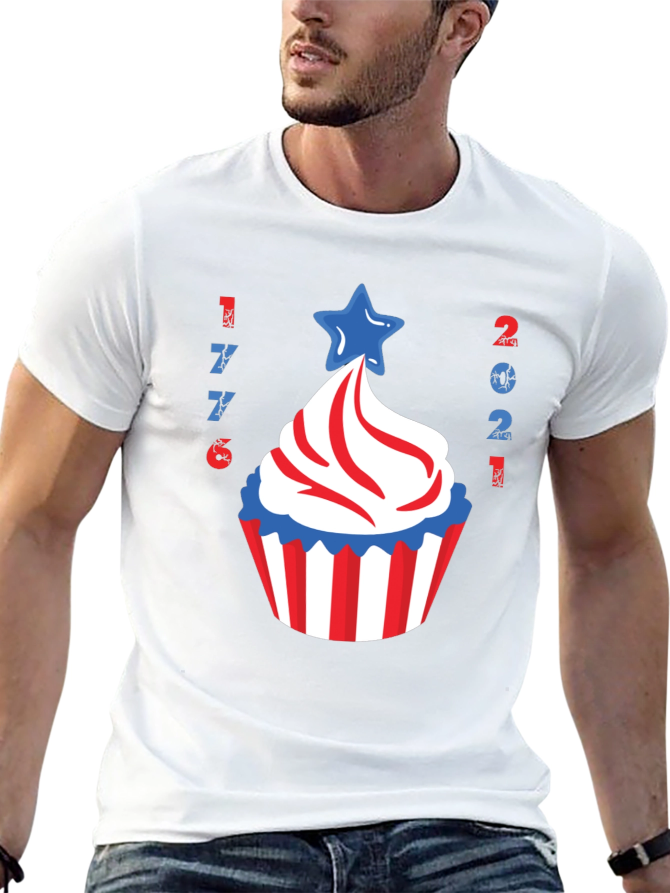 Patriotic Cupcake T-Shirt American 4th of July Tee